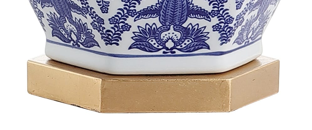 Gretchen 25" Blue and White Ceramic Ginger Jar Table Lamp