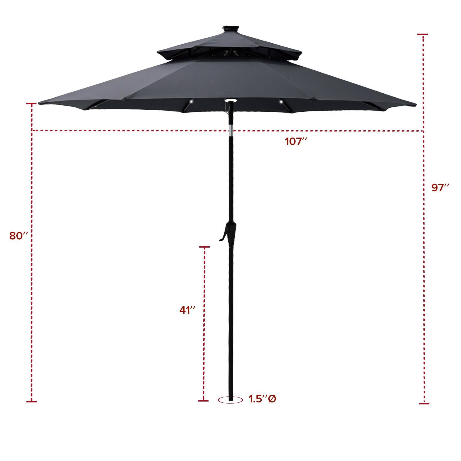 FLAME&SHADE CFSLED09DANTHRACITE Umbrellas-2 - View #6
