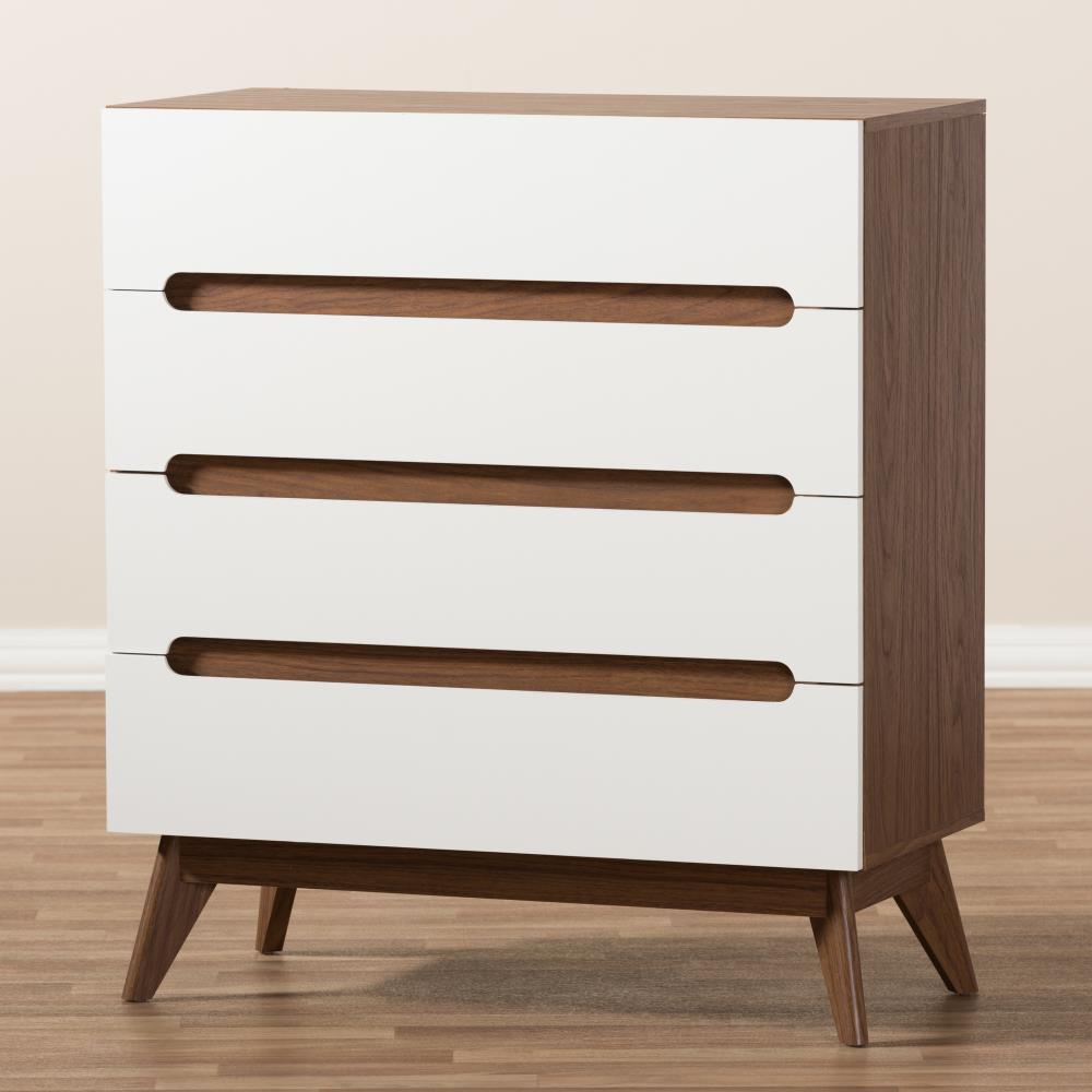 Baxton Studio Calypso White 4 Drawer Chest at Lowes