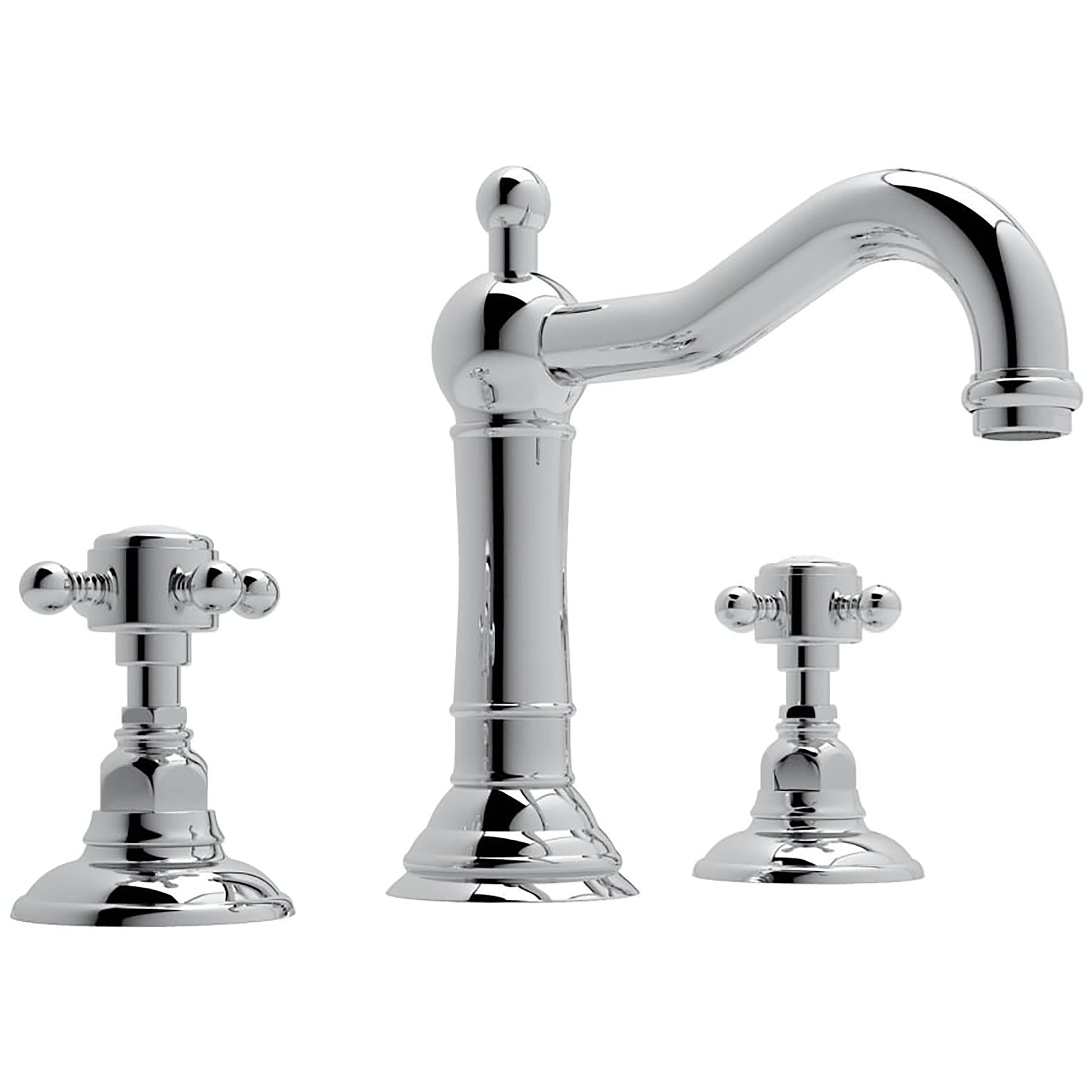 Rohl A1409XMAPC-2 Polished Chrome Widespread 2-Handle Bathroom Sink Faucet with Drain