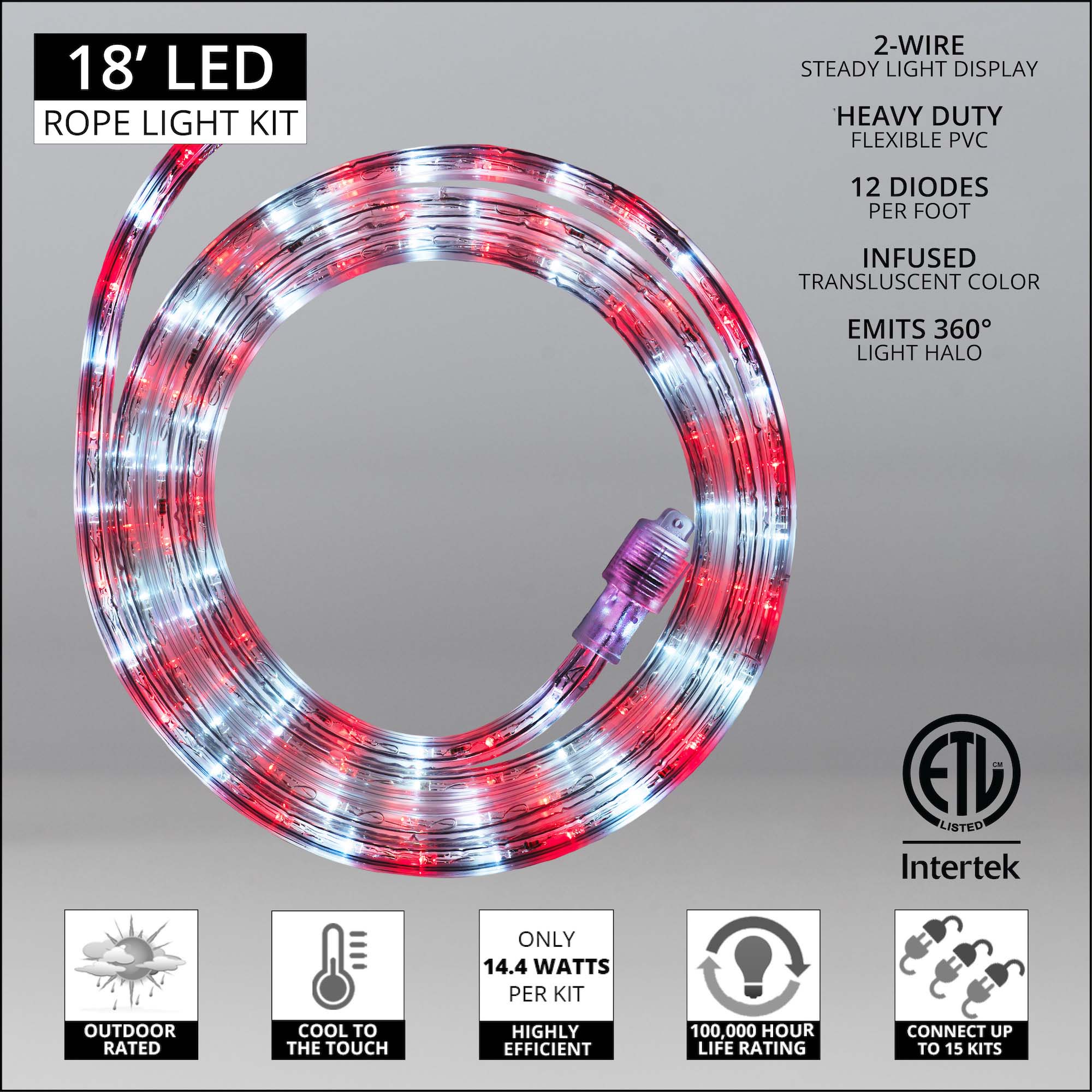 Wintergreen Lighting 83239 Christmas-Rope-Lights - View #2