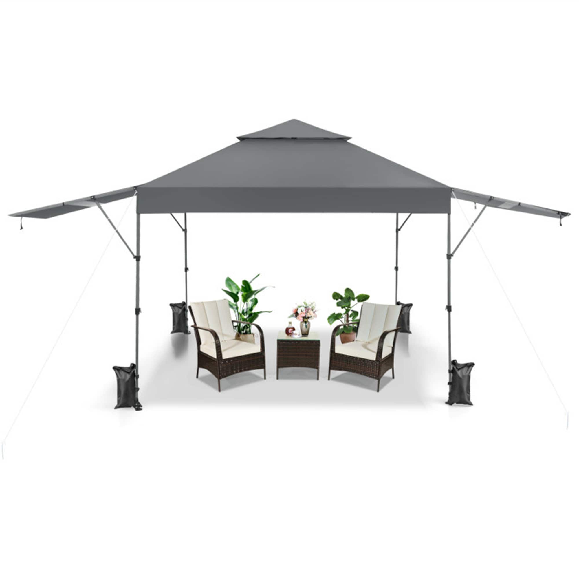 BABOOM BOM-10844GR-CO 10-ft x 10-ft Square Gray Pop-up canopy