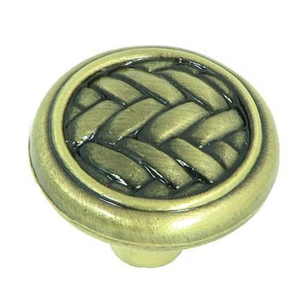 Stone Mill Hardware CP80498-ABR Harris Antique brass Round Traditional Cabinet Knob