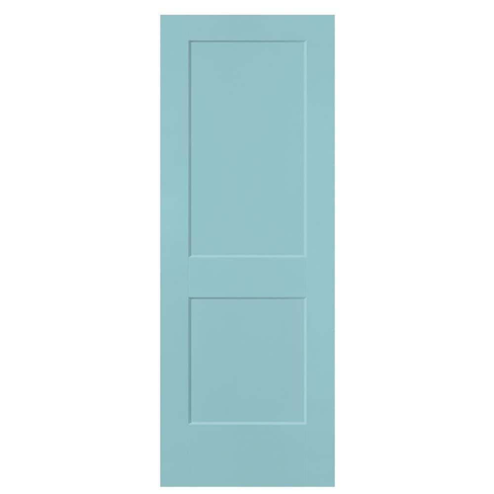 Masonite 883214 Logan 28-in x 80-in Sea Mist 2-panel square Smooth Solid core Prefinished Molded composite Slab Door