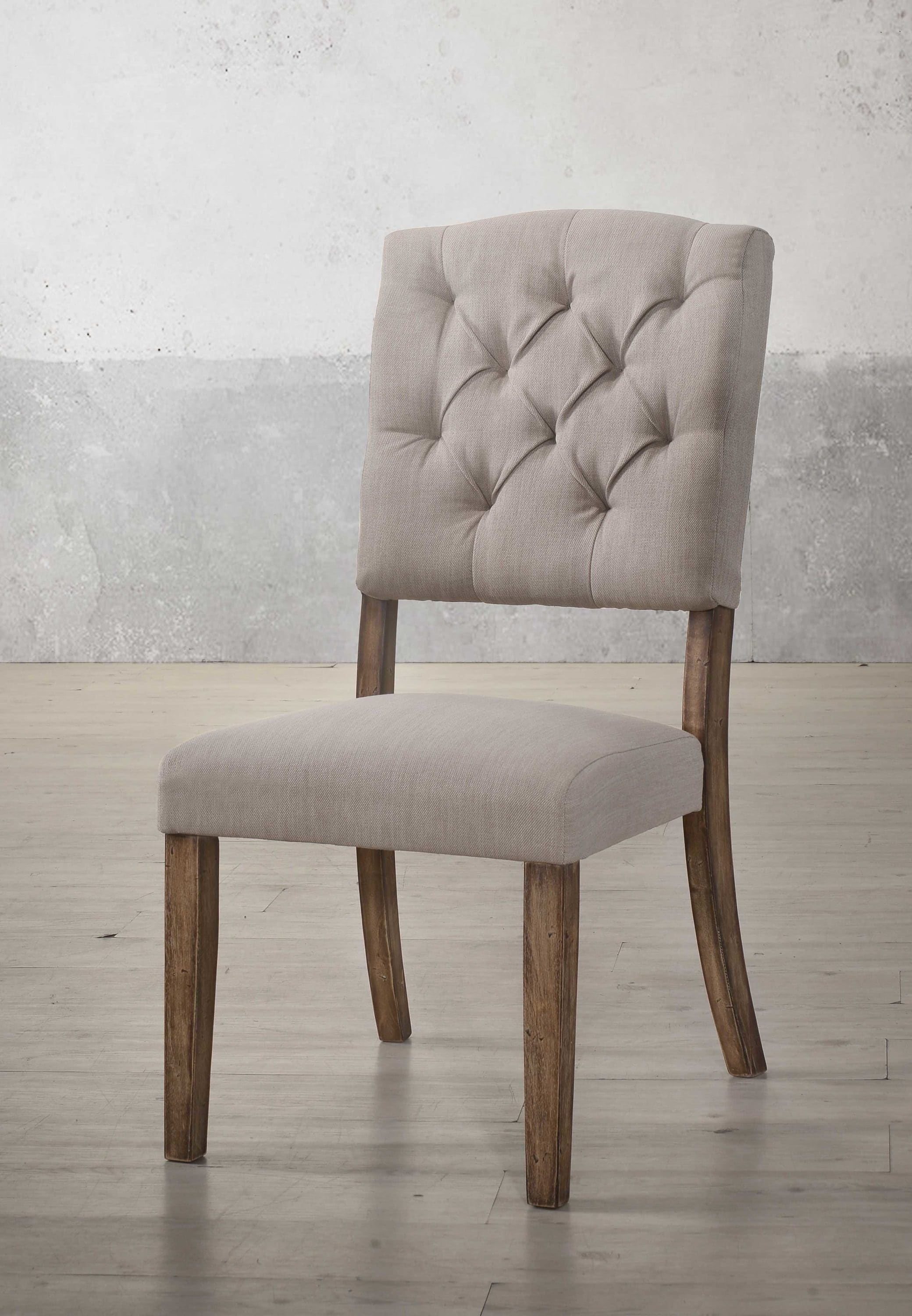 HomeRoots 318903 Amelia Contemporary/Modern Linen Dining Side Chair (Wood Frame)