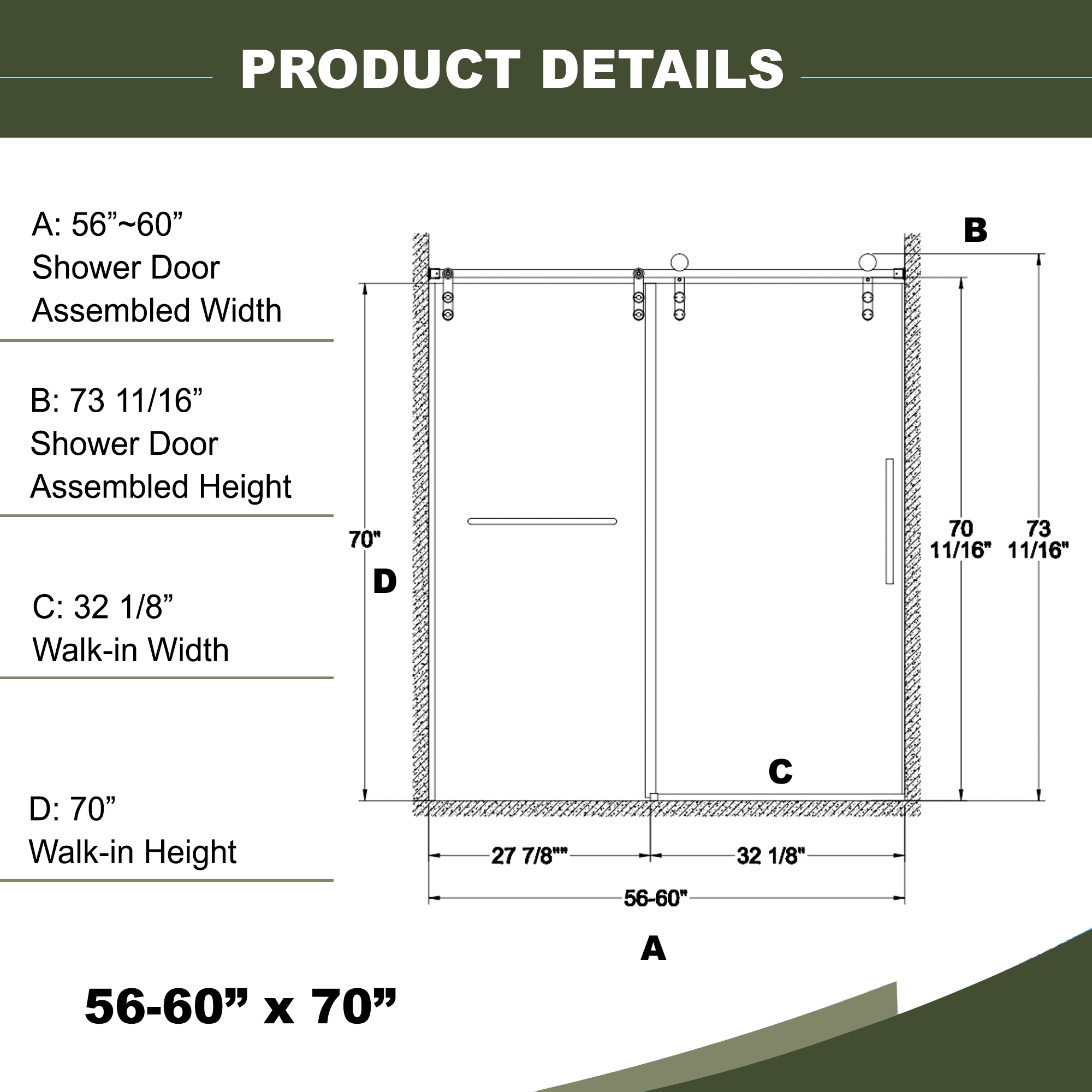 Forclover SND20B-6070MB Shower-Doors - View #5
