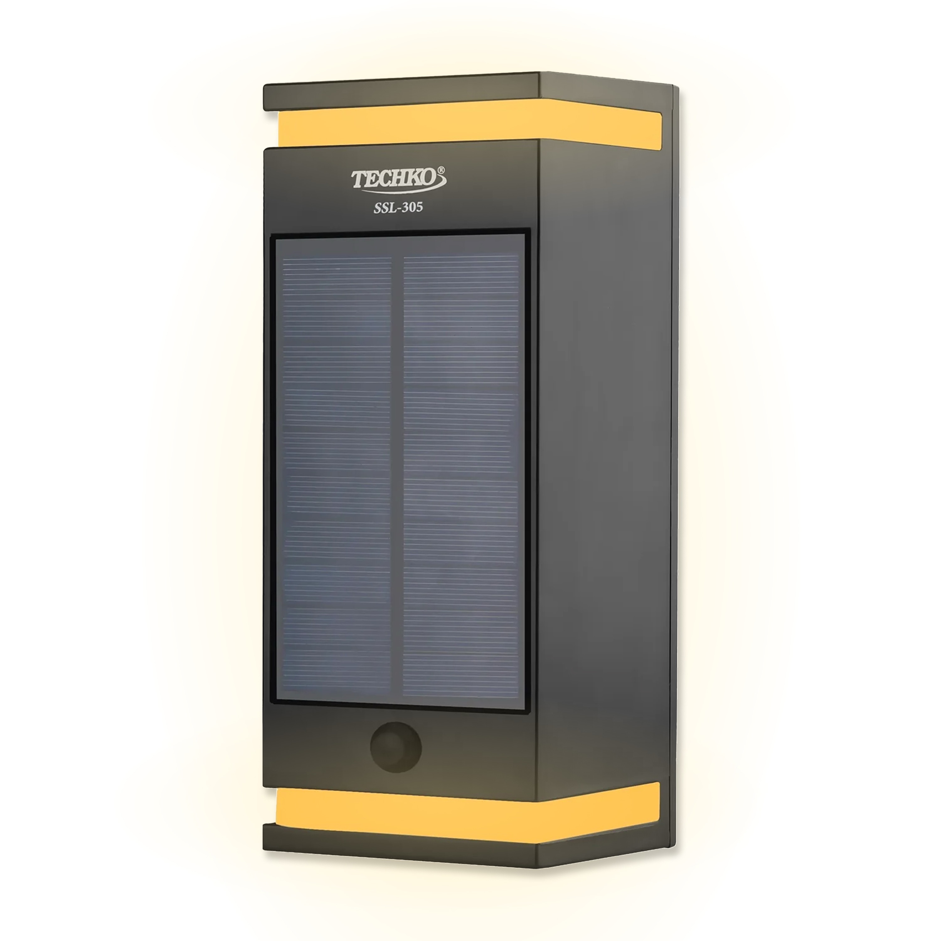 TECHKO SSL-305-1 Outdoor Solar Wall Mount Sconce Bi-Directional 9.25-in H Black Solar Dusk to Dawn Integrated LED Outdoor Wall Light