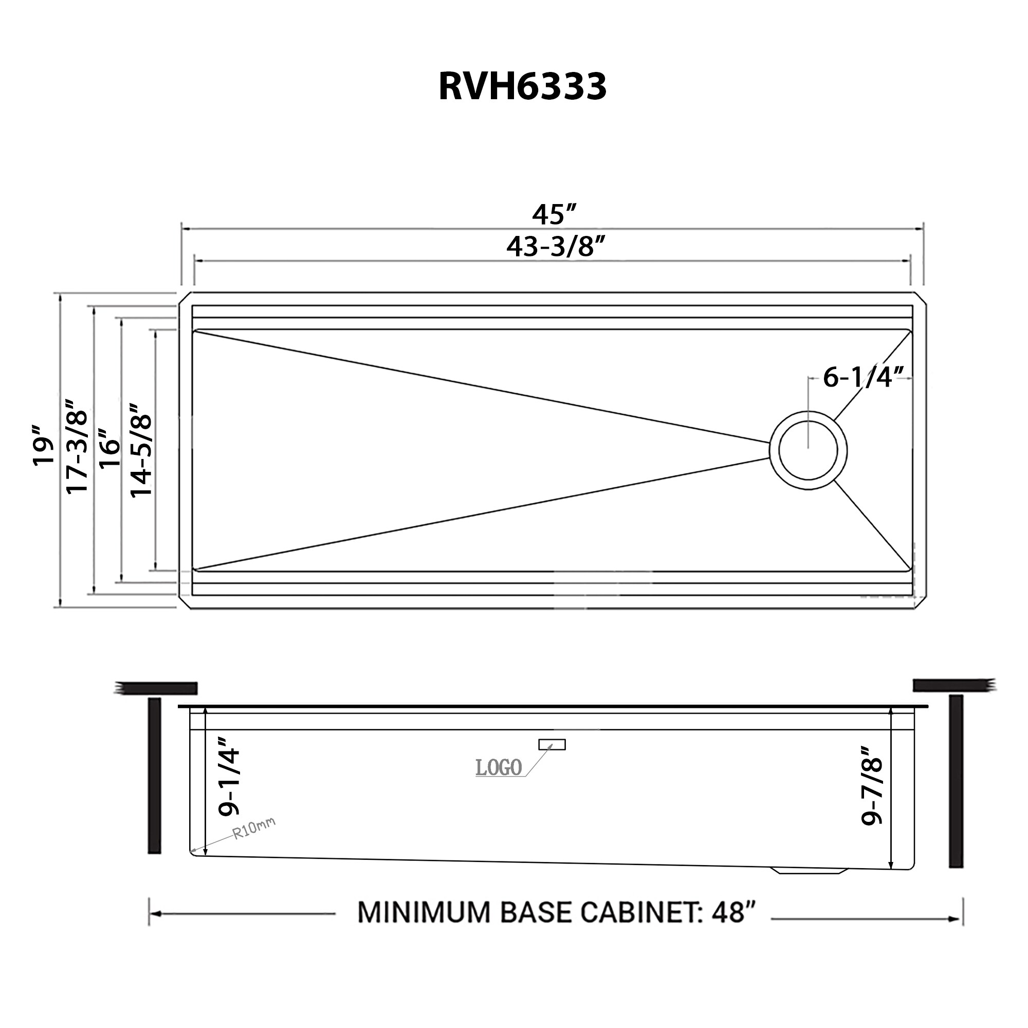 Ruvati RVH6333ST Kitchen-Sinks - View #15