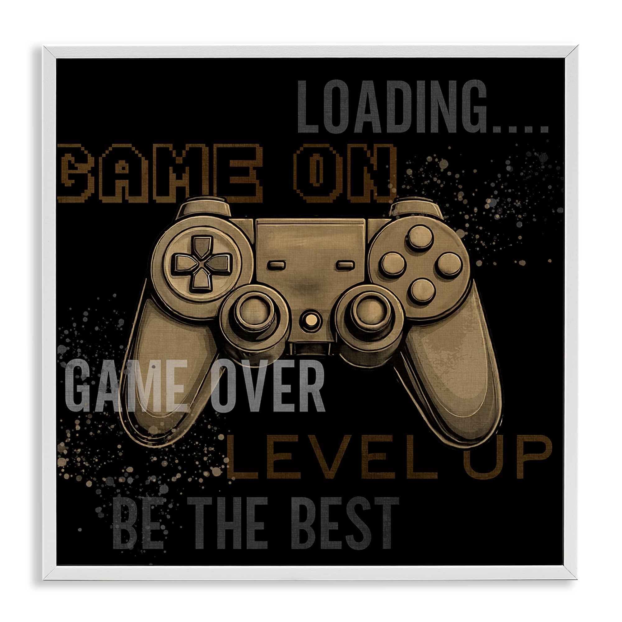 Stupell Industries BS-063-WFR-24X24 Gamer Controls Phrases White Framed Giclee Art By Kim Allen 24 x 24