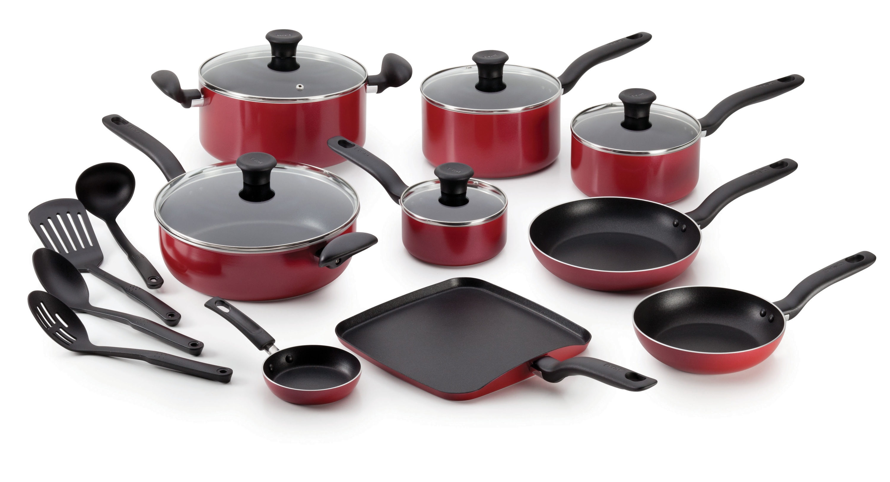 Rachael Ray 11-inch Nonstick Square Griddle Pan, Aluminum, Red, Cook + Create Collection