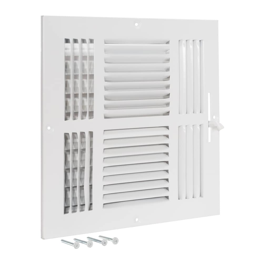 EZ-FLO 11.75-in x 11.75-in Steel White Sidewall/Ceiling Grille