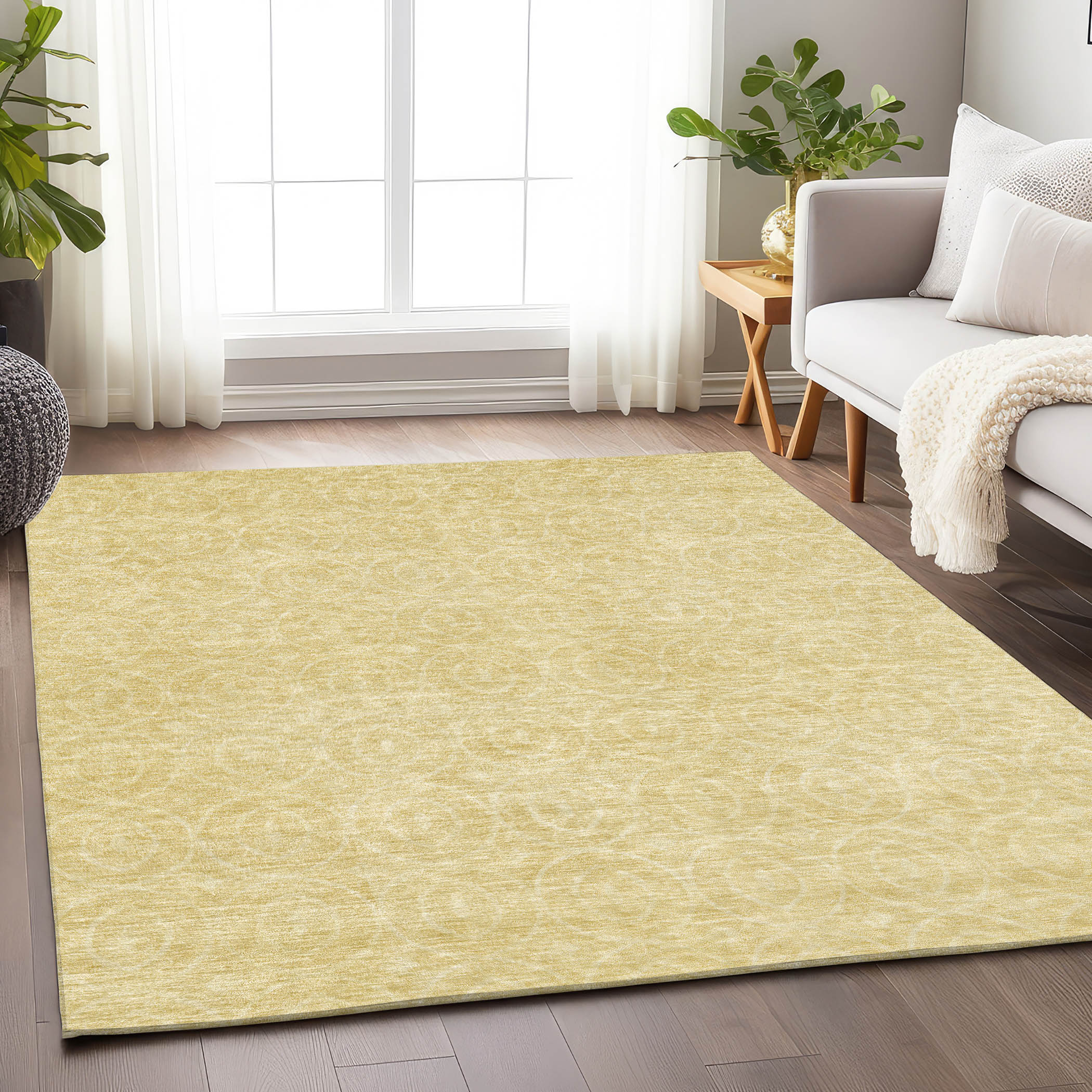 Addison Rugs ACN1227WH10X14 Chantille ACN1227WH 10 x 14 (ft) Polyester Wheat Rectangular Indoor/Outdoor Geometric Machine washable Area rug