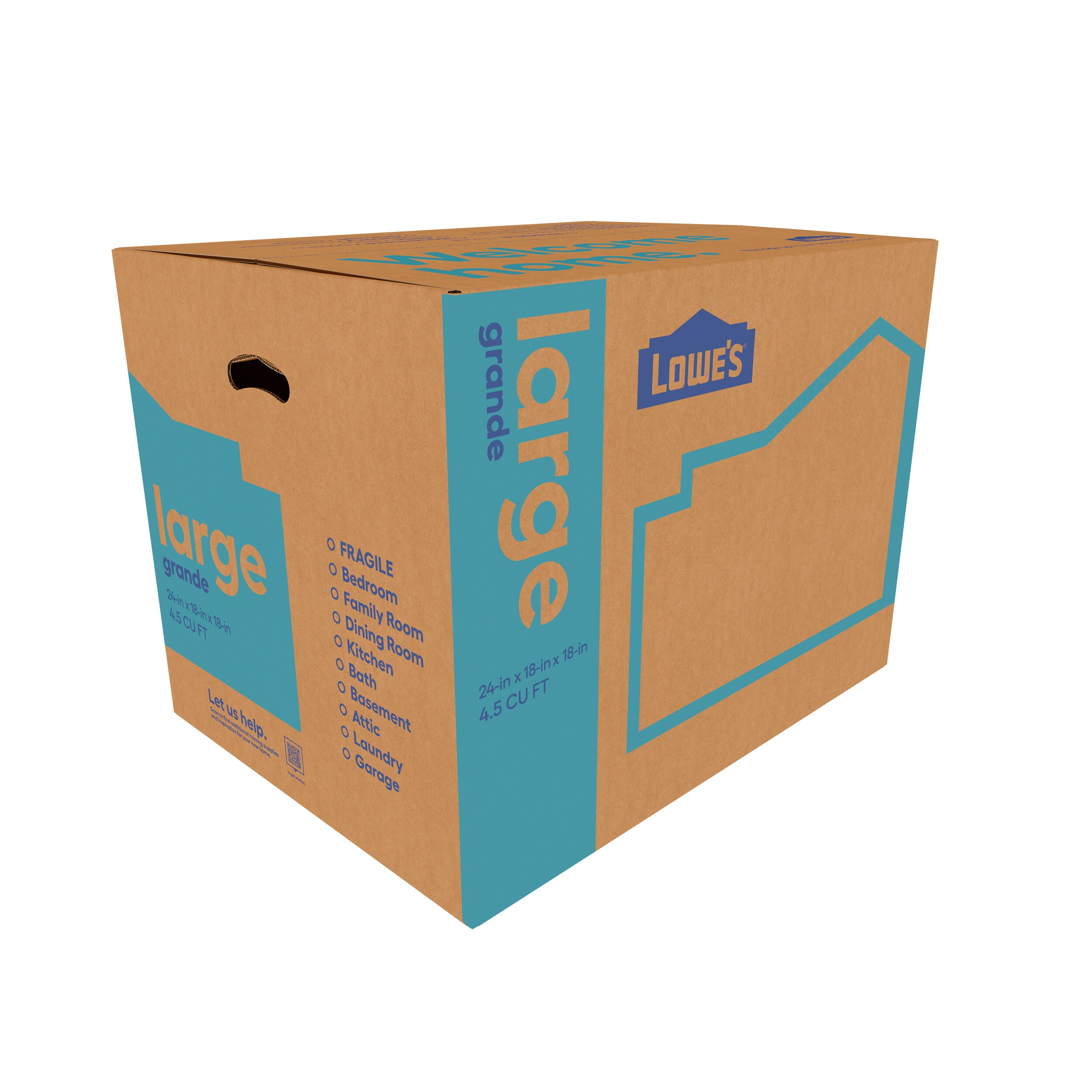 Lowe's 24-Inches W x 18-Inches H x 18-Inches D Classic Large Cardboard Moving Box with Handle Holes