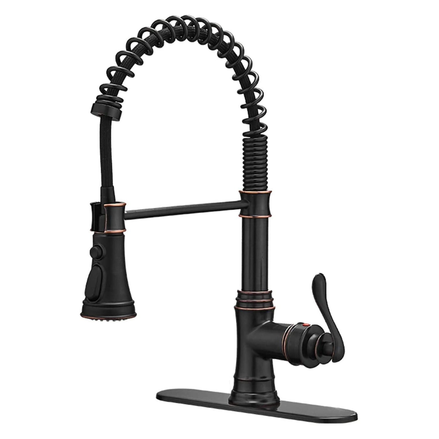 BWE A-94553-ORB A-94553 Single-Handle Kitchen Faucet Oil Rubbed Bronze Single Handle Deck-mount Pull-down Kitchen Faucet with Sprayer ( Deck Plate Included )