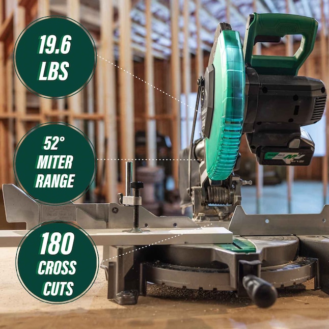 Metabo HPT MultiVolt 10-in 18-volt Single Bevel Compound Cordless Miter Saw  in the Miter Saws department at