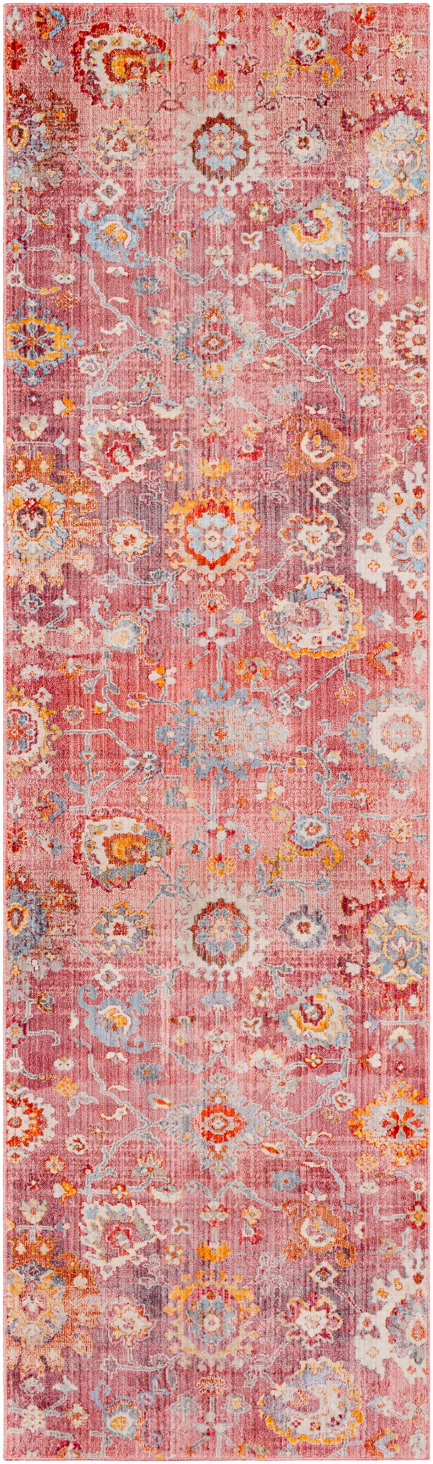 Livabliss EPC2301-279 Ephesians 2 x 8 (ft) Polyester Pink Rectangular Indoor Medallion Oriental Runner rug