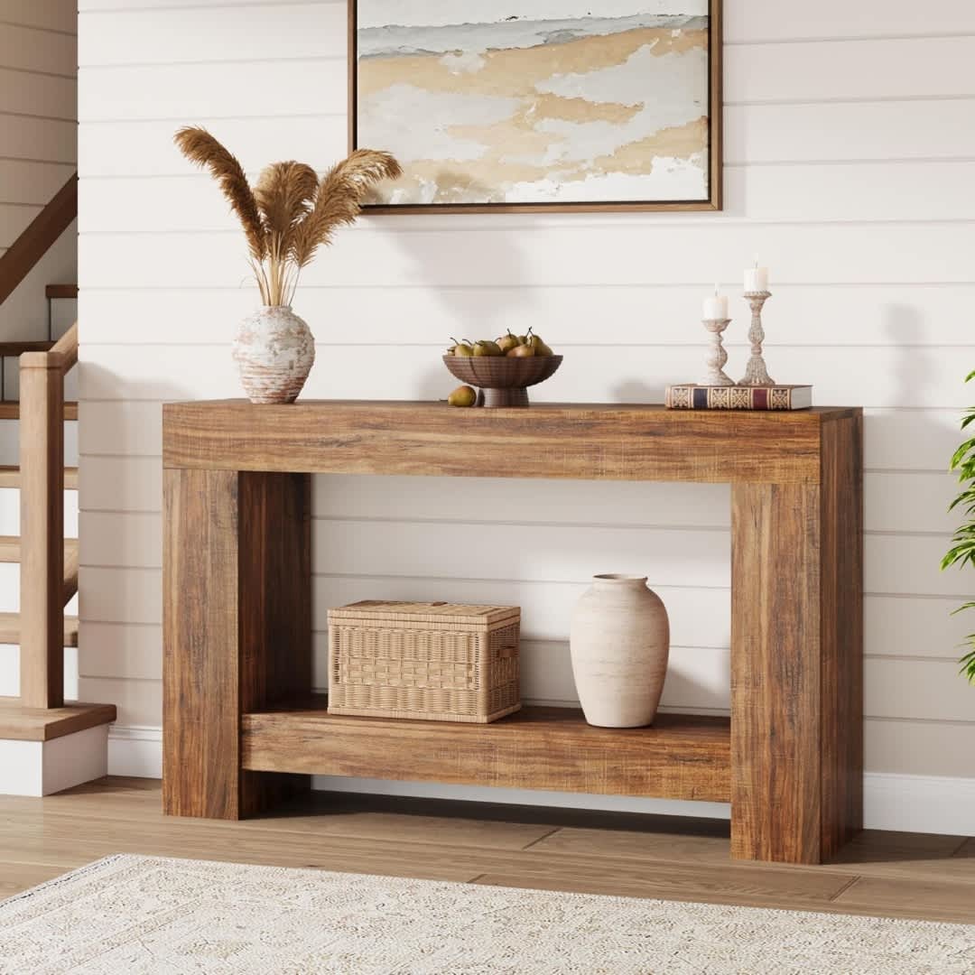Qeetex NL-PHK-33YAKYV7 1 PB Frame Entryway Table 120CM Flame Grain