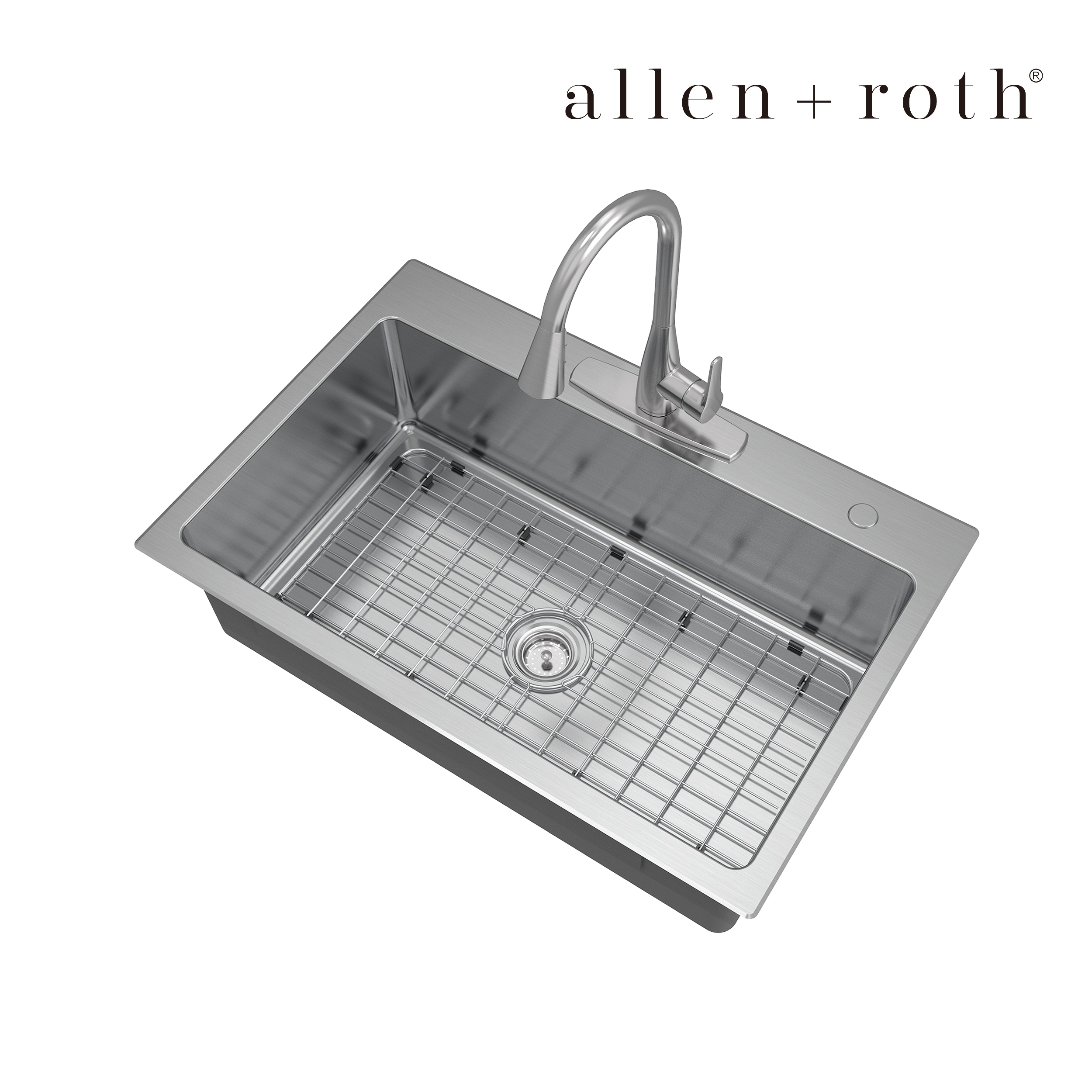 Évier de cuisine double Allen + Roth de 33 po x 22 po en acier