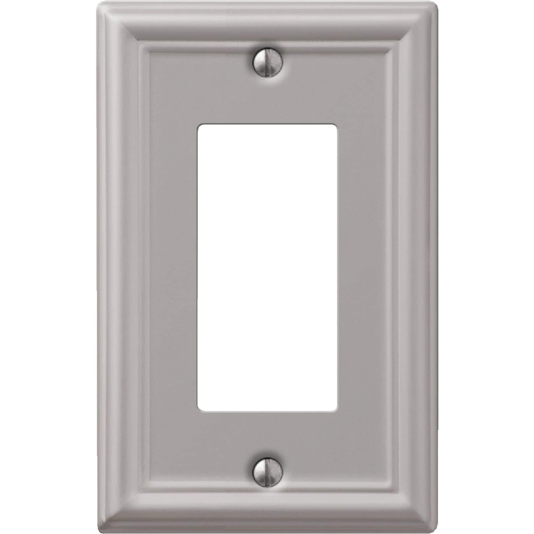 Amerelle  149RBN 1 Rocker Wall Plate 1 Duplex Outlet Brushed Nickel