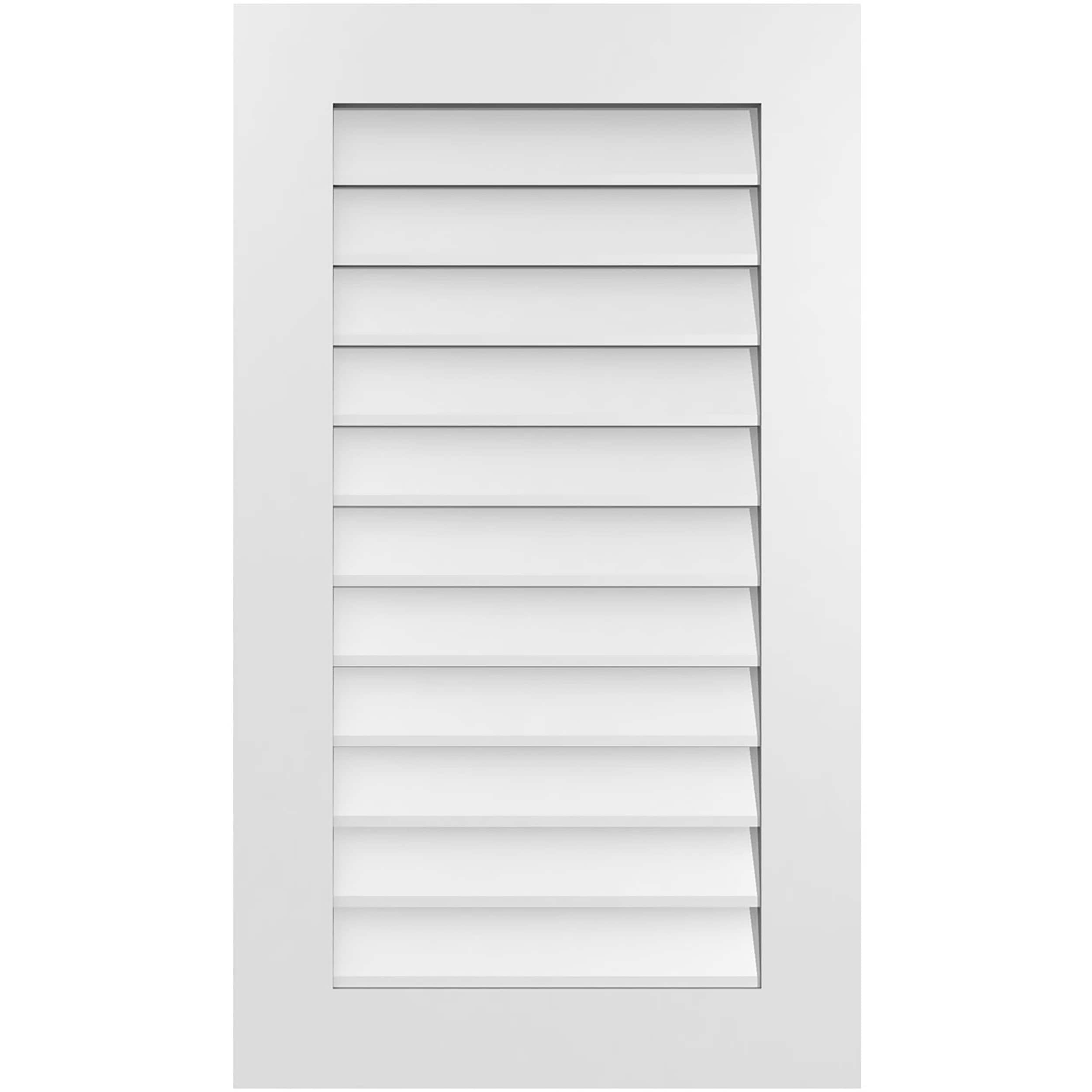 Ekena Millwork GVPVE22X3801SN 22-Inches x 38-Inches Off-white Rectangle PVC Gable Louver Vent