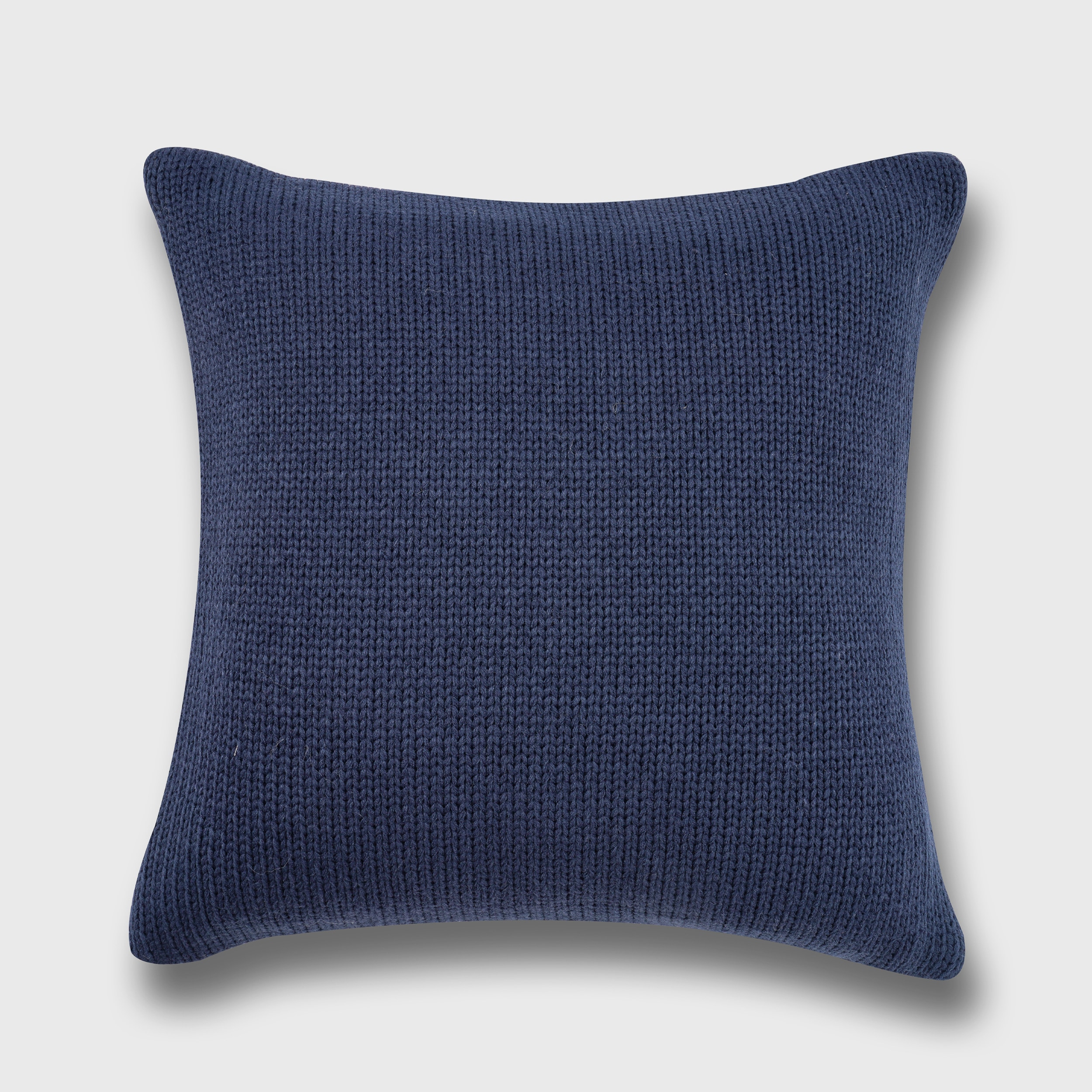 Navy Chunky Sweater Knit Square Throw Pillow 20" x 20"