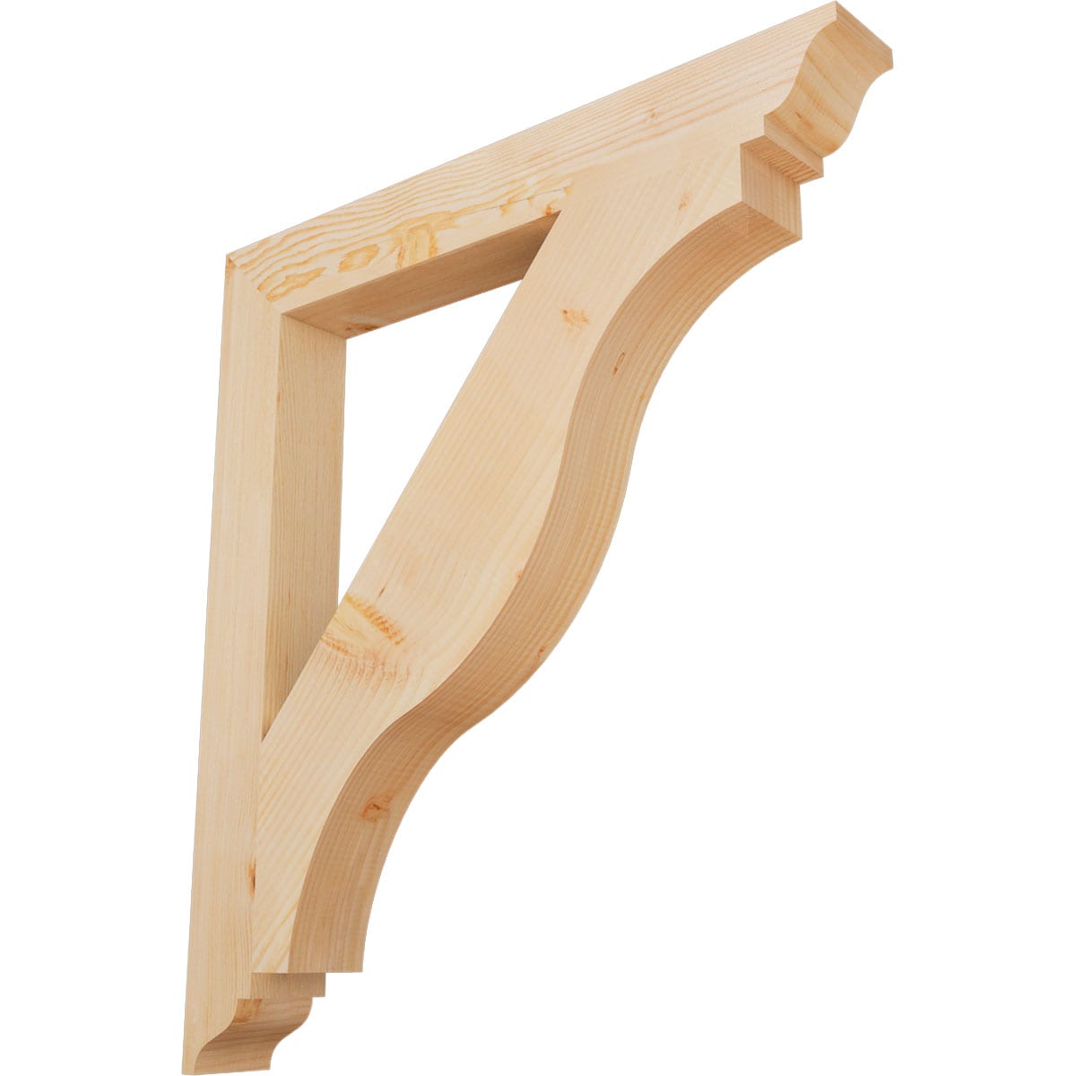 Ekena Millwork BKT04X32X36FST01SDF Funston traditional smooth 3-1/2-in x 32-in x 36-in Douglas fir Brown Wood Standard bracket