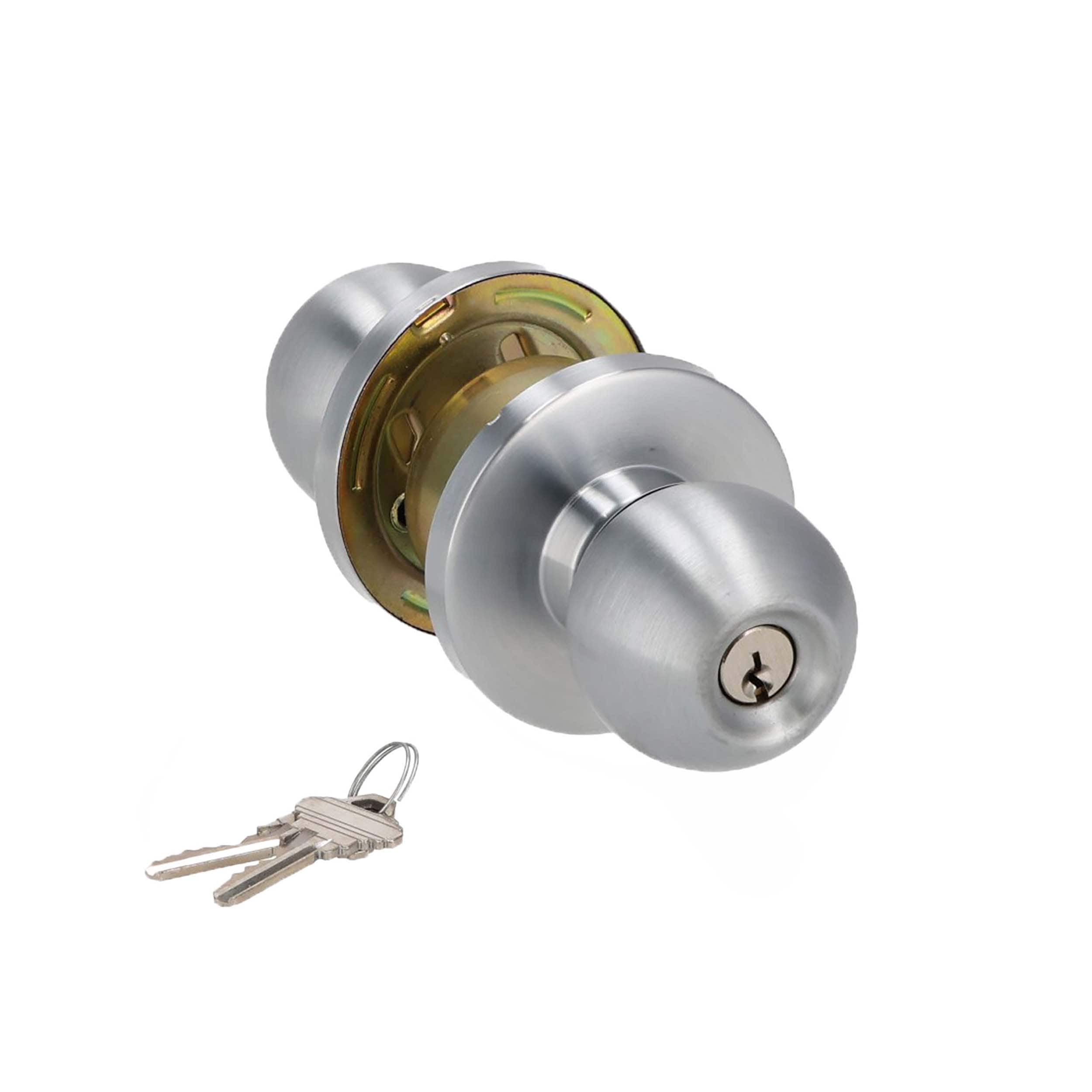 L.I.F Industries LOWENTB26 Commercial LIFE Security Products Silver Interior/Exterior Keyed Entry Door Handle