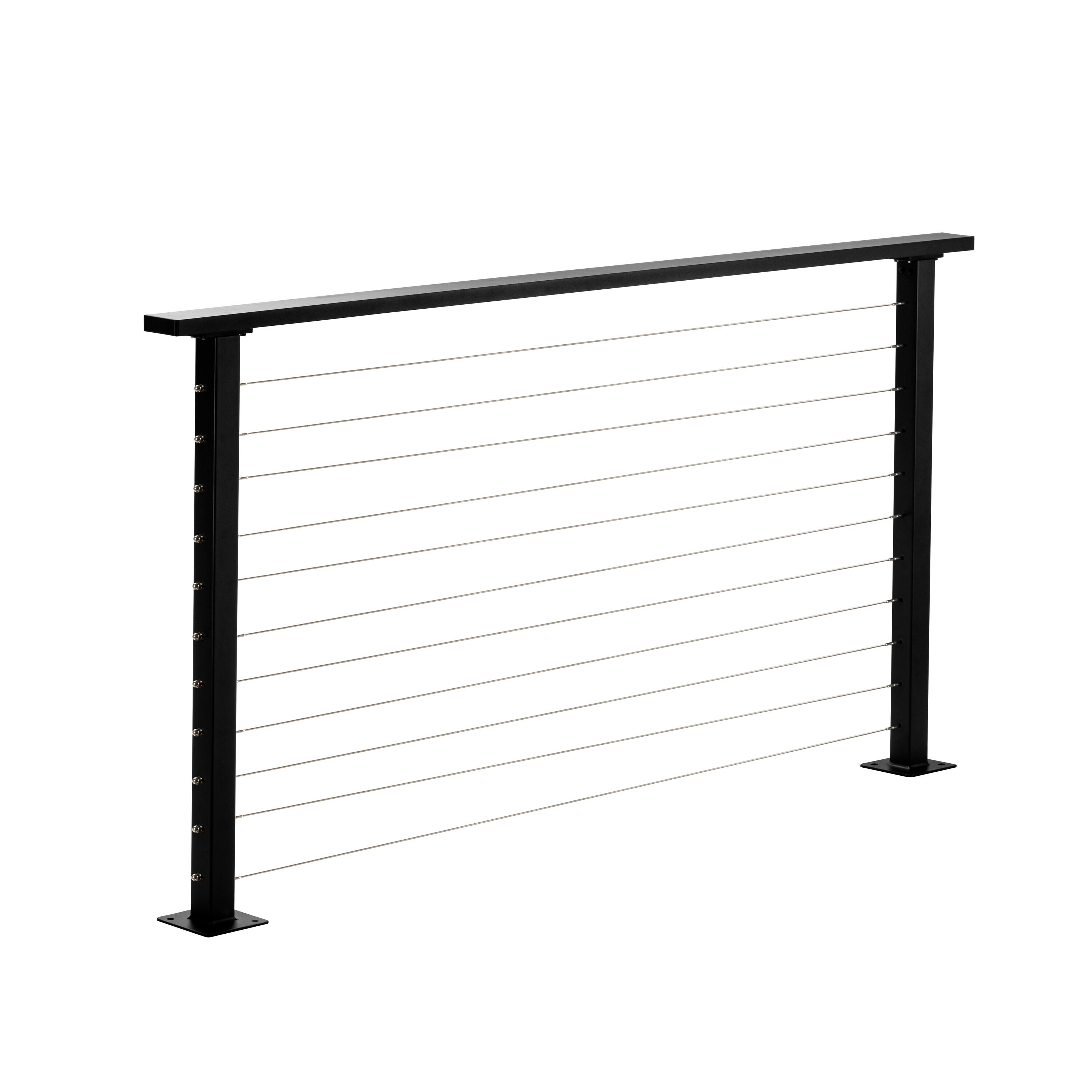 CityPost Deck Mount 6-ft x 36-in Black Steel Deck Cable Rail Kit in the ...