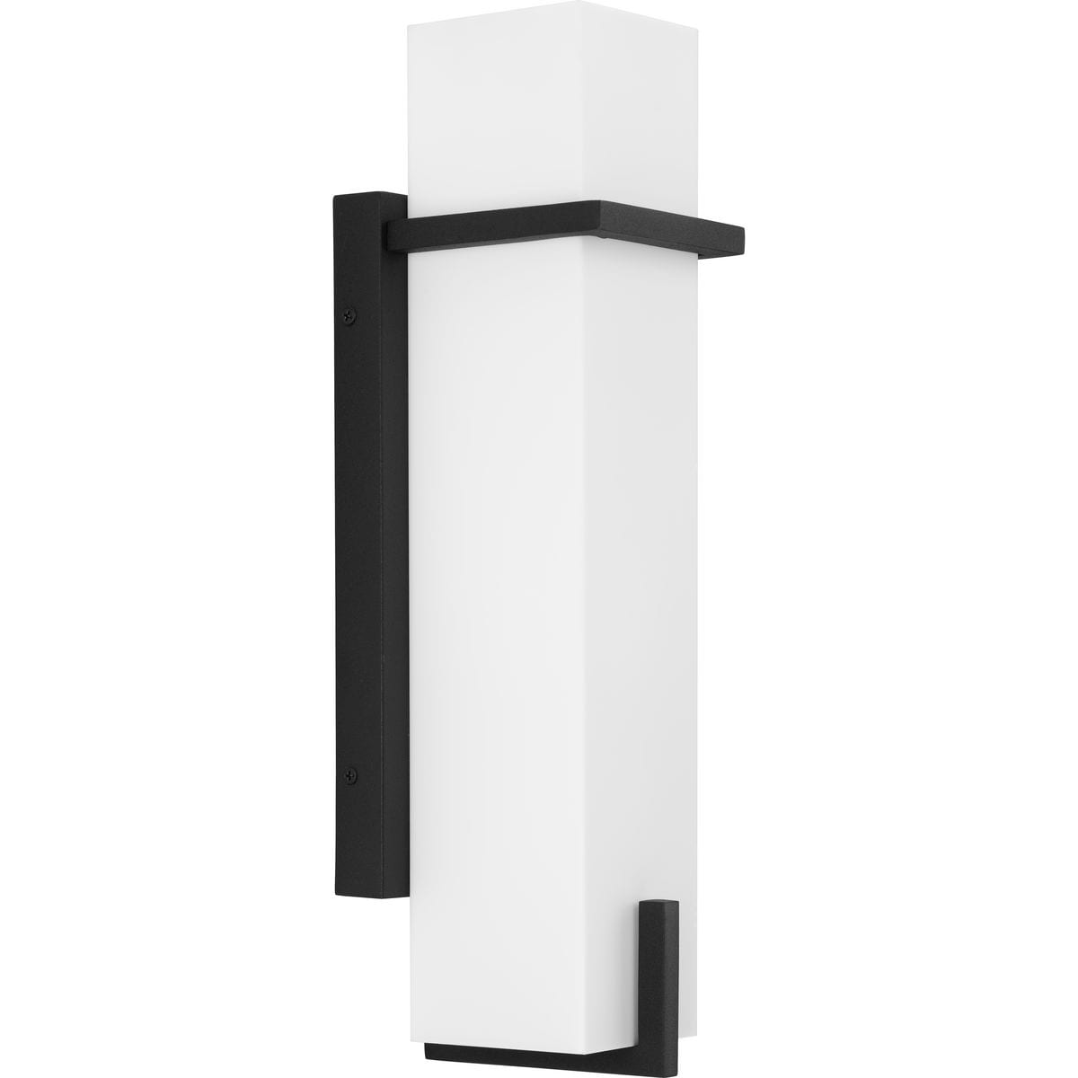 Black Modern Medium Outdoor Wall Lantern with Acrylic Shade