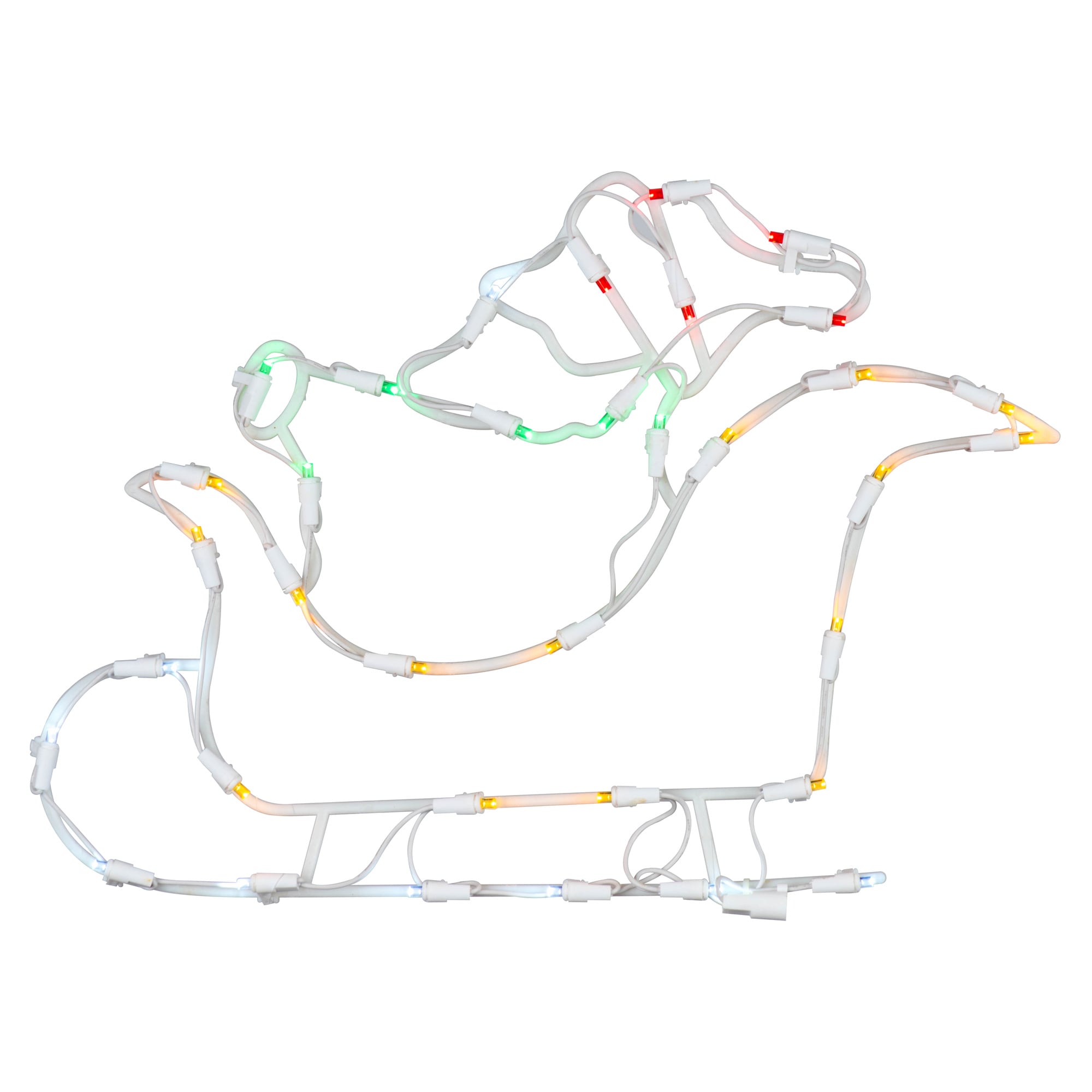 Vickerman X490530 18-in Hanging Sleigh Light Display with White LED Lights