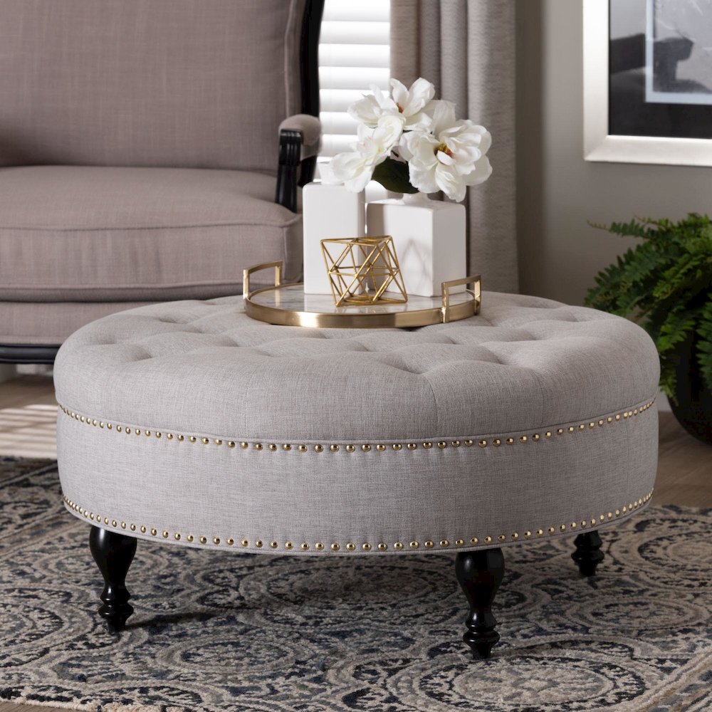 Baxton Studio 531-BEIGE-OTTO Indoor-Ottomans - View #5