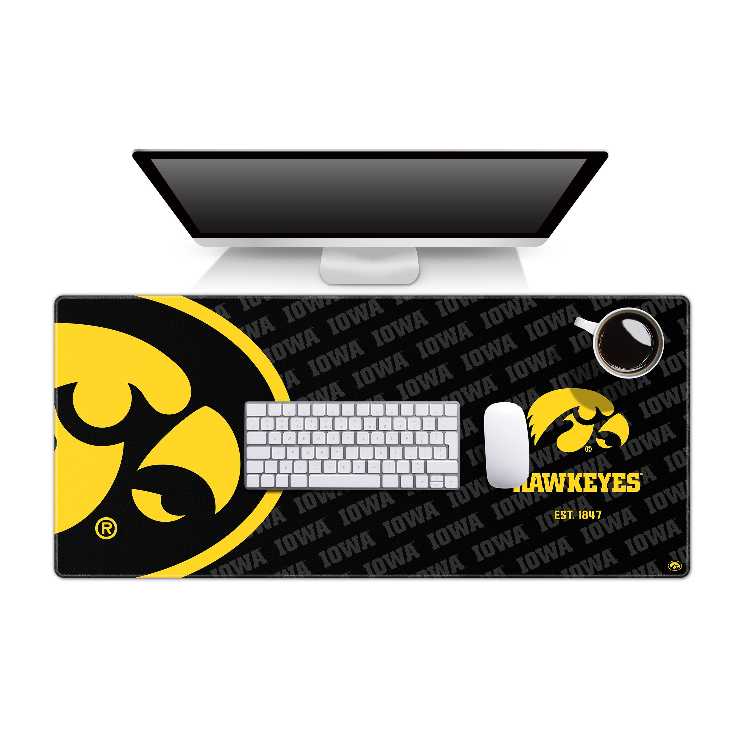 Sportula 1900348 Iowa Hawkeyes 35.4" x 15.7" Polyester Desk Pad