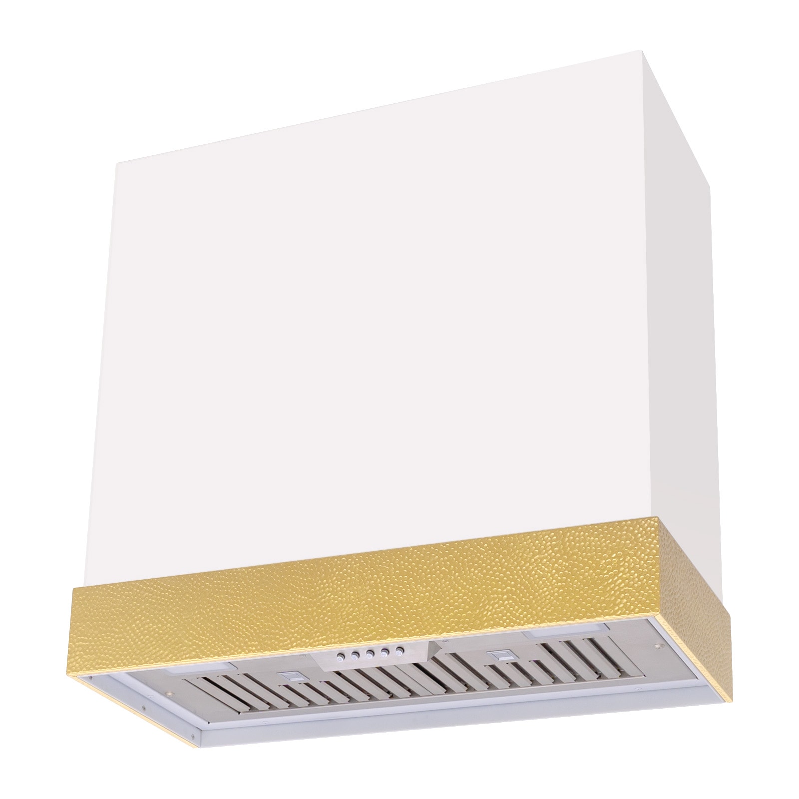White and Gold Stainless Steel Wall Mounted Range Hood