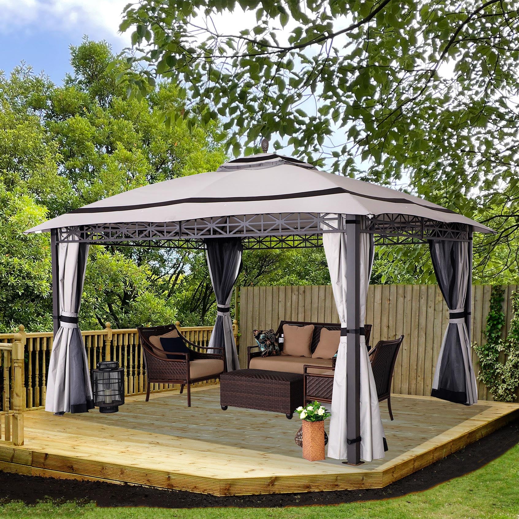 StarEcho GAZ13BG-2 Wood-Resin-Gazebos - View #9