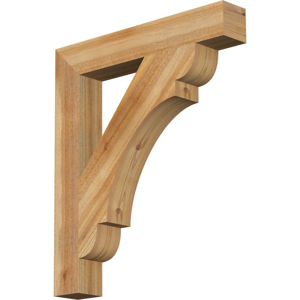 Ekena Millwork BKT04X26X30OLY05RWR Olympic block rough sawn 4-in x 26-in x 30-in Western red cedar Brown Wood Standard bracket