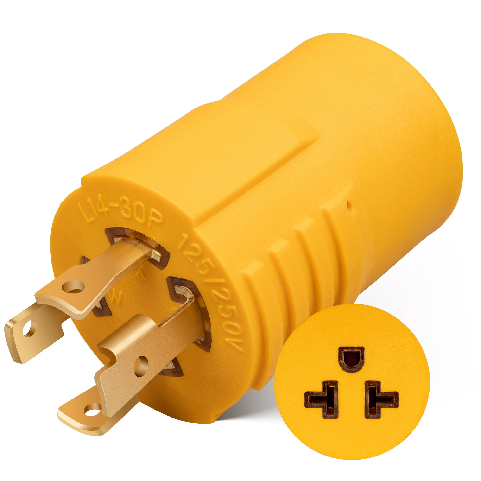 AOIZGMY 30 Amp to 20 Amp 240 Volt Generator Distribution Adapter NEMA L14-30P to 5-15R 5-20R 6-15R 6-20R for EV Charging HVAC and Industrial Use #LAZ0818Z048