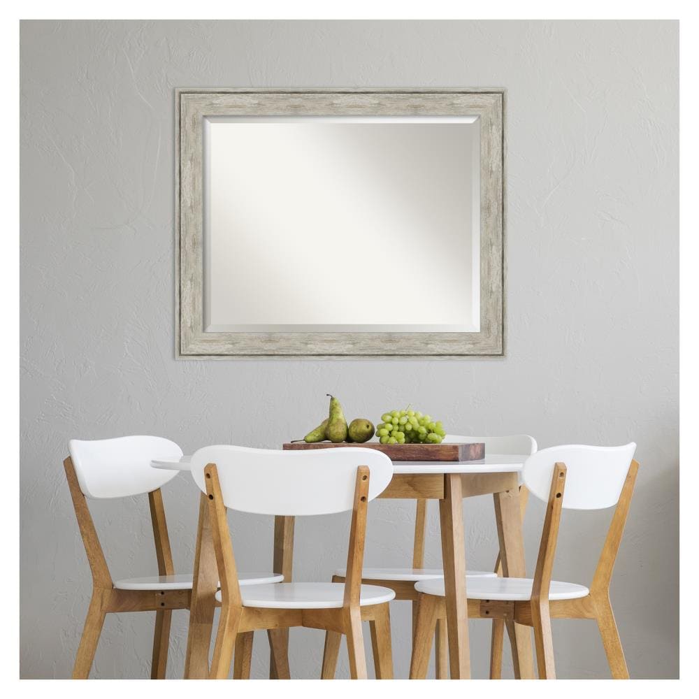 Rectangular Silver Metallic Framed Bathroom Vanity Mirror