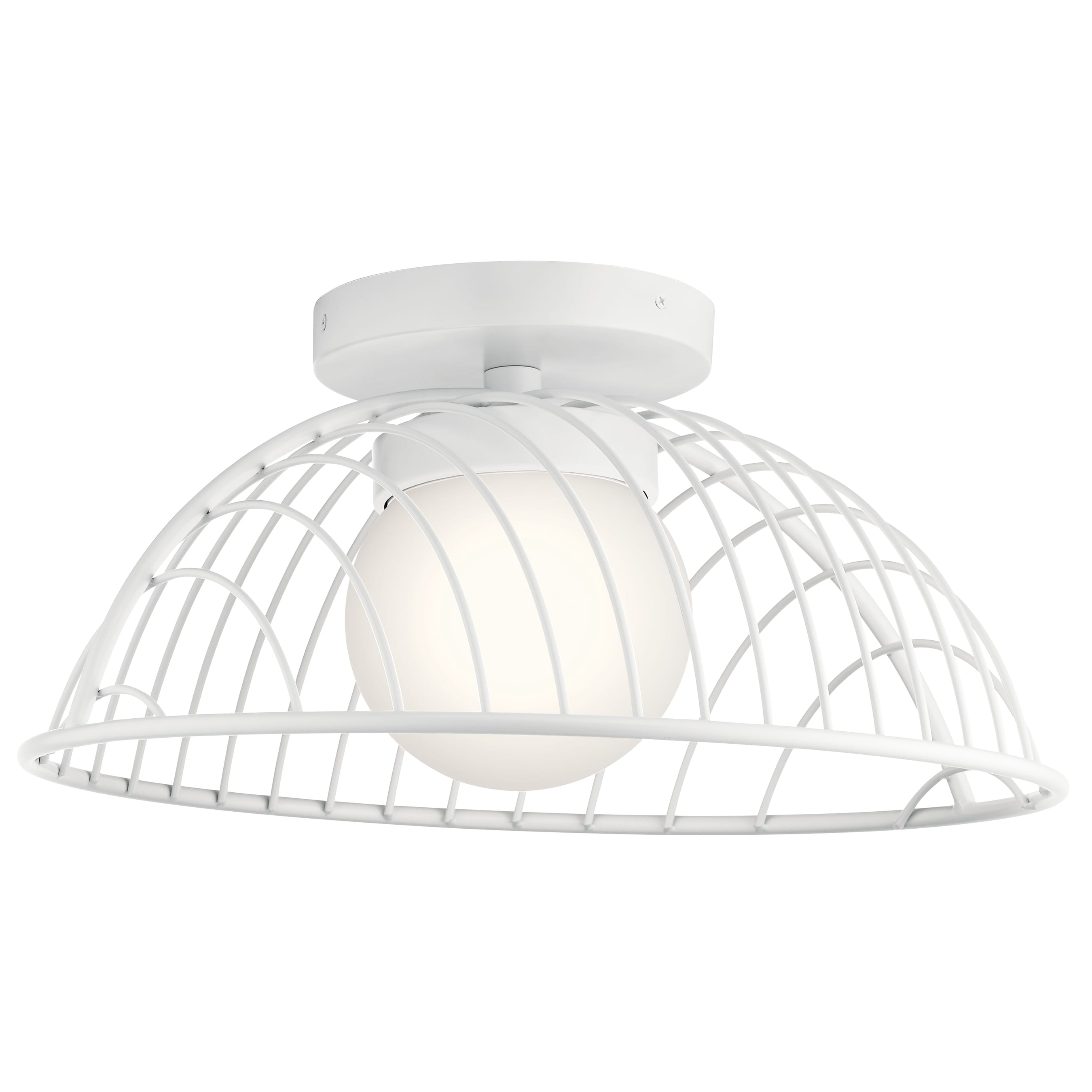 elan 84096WH Clevo 1 -Light 18-in White Integrated LED Semi Flush Mount Light