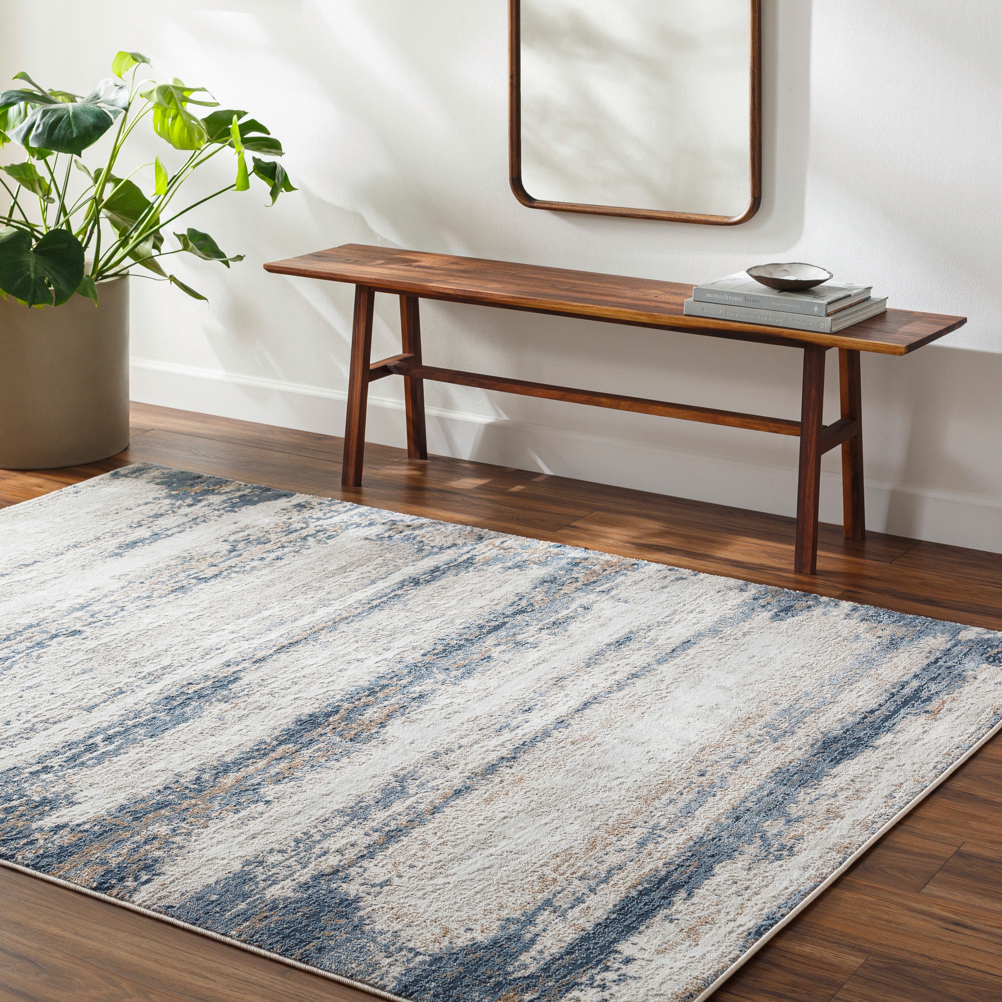 Easy-Care Reversible Gray Synthetic 7'10" x 10' Rug