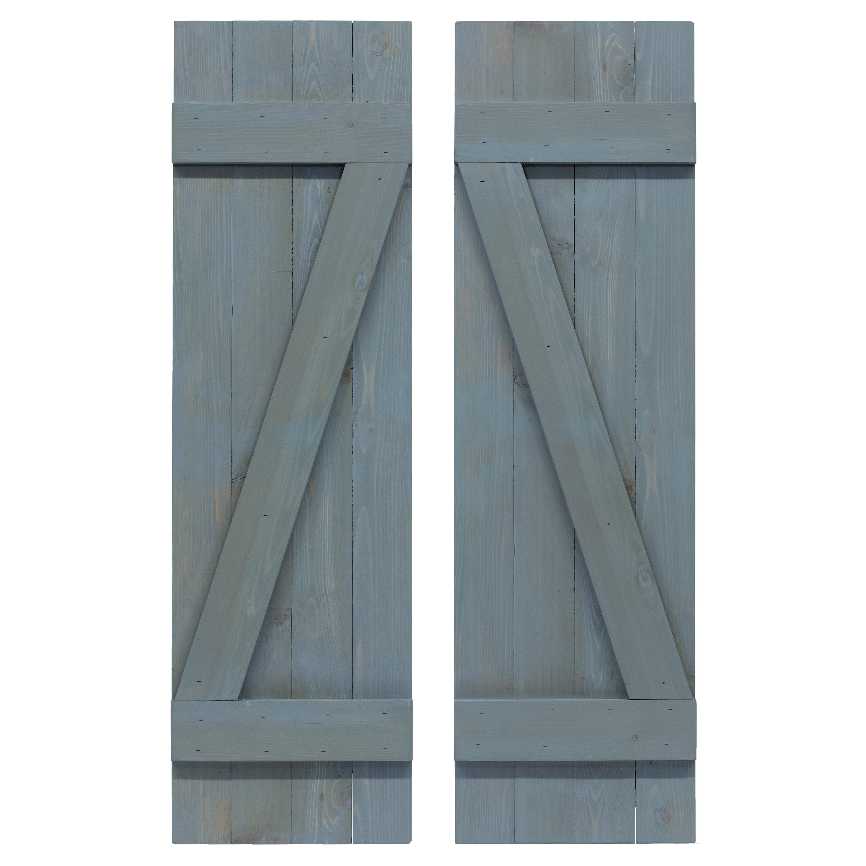 Dogberry WZBAR1466BLUEDOUB 14-in W x 66-in H Provincial Blue Board and batten Z-bar Wood Exterior Shutters ( 1 -Pack )