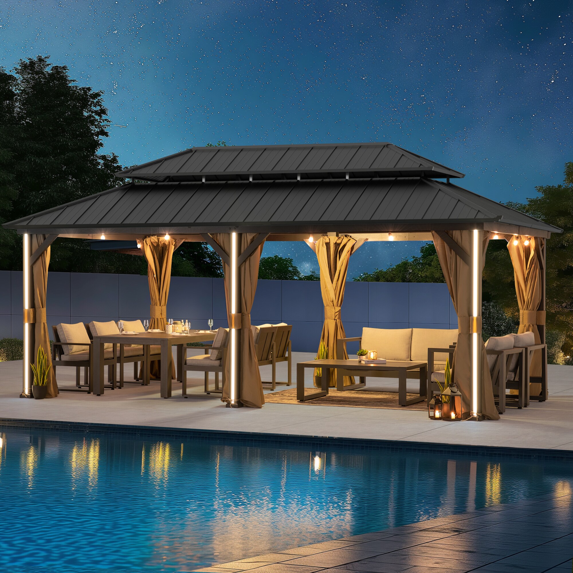 ELEVATE OUTDOORS IG10600042-1220N Wood-Resin-Gazebos - View #2