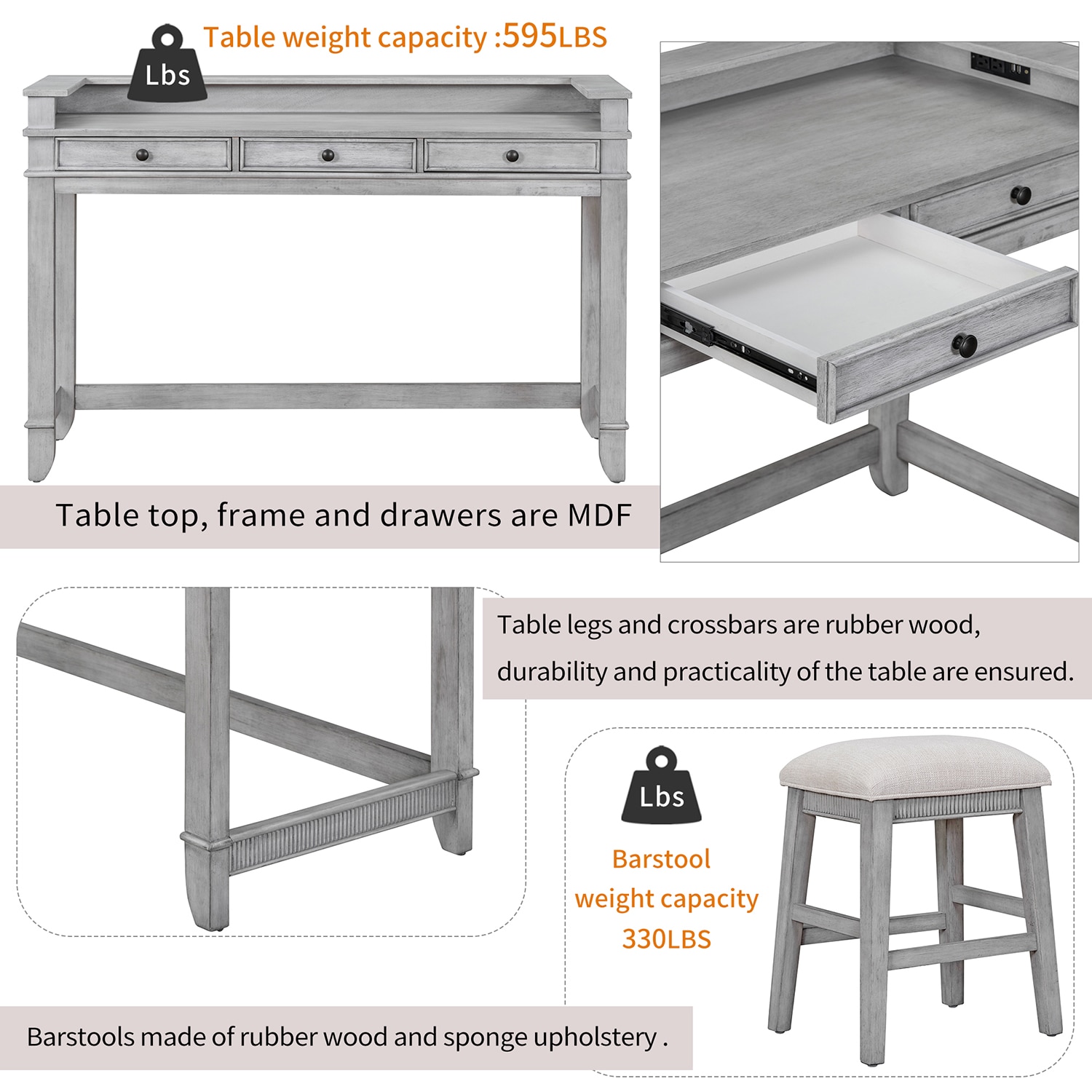 SINOFURN SYA010284GY Dining-Sets - View #8