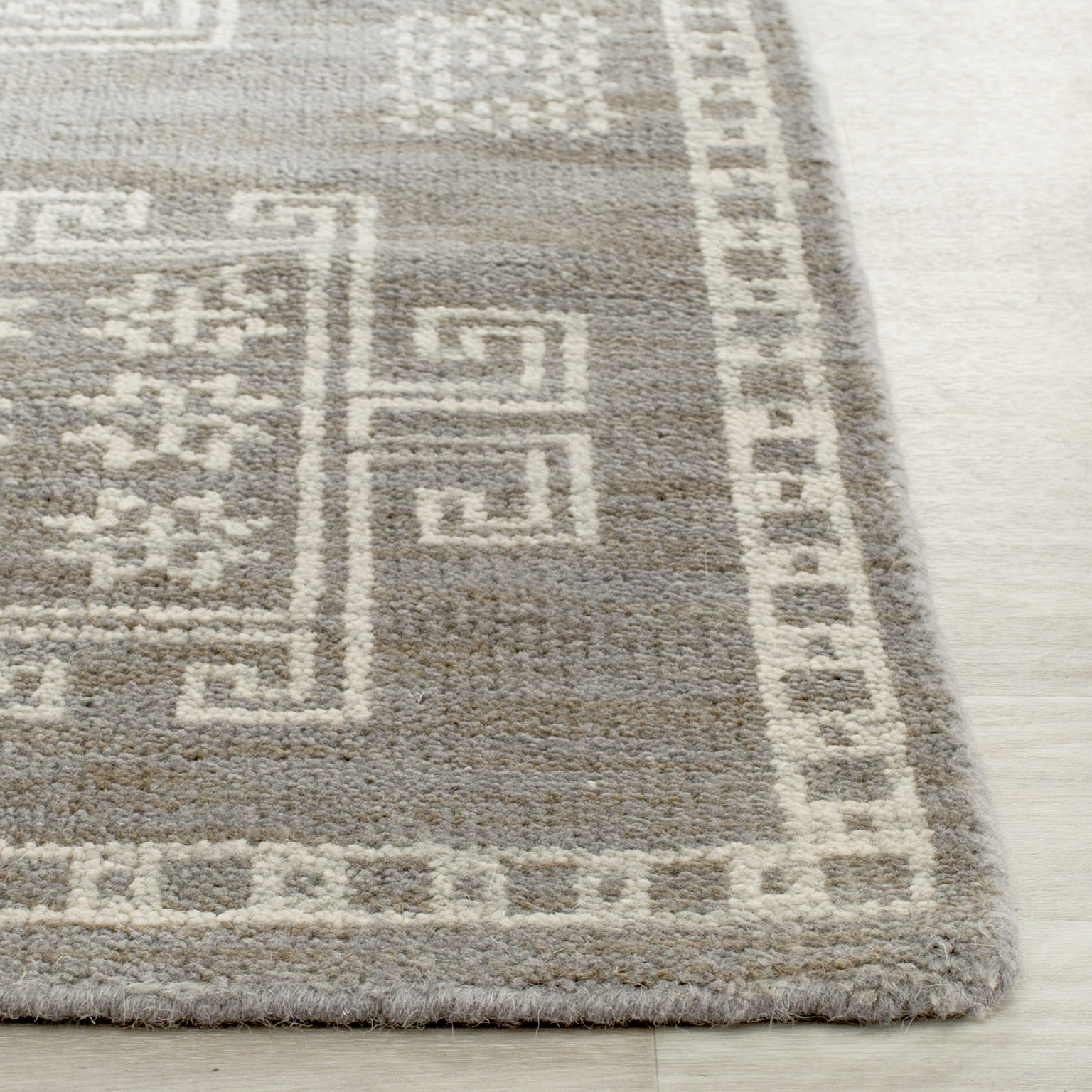 Kenya Hand-Knotted Gray Wool Tribal Area Rug