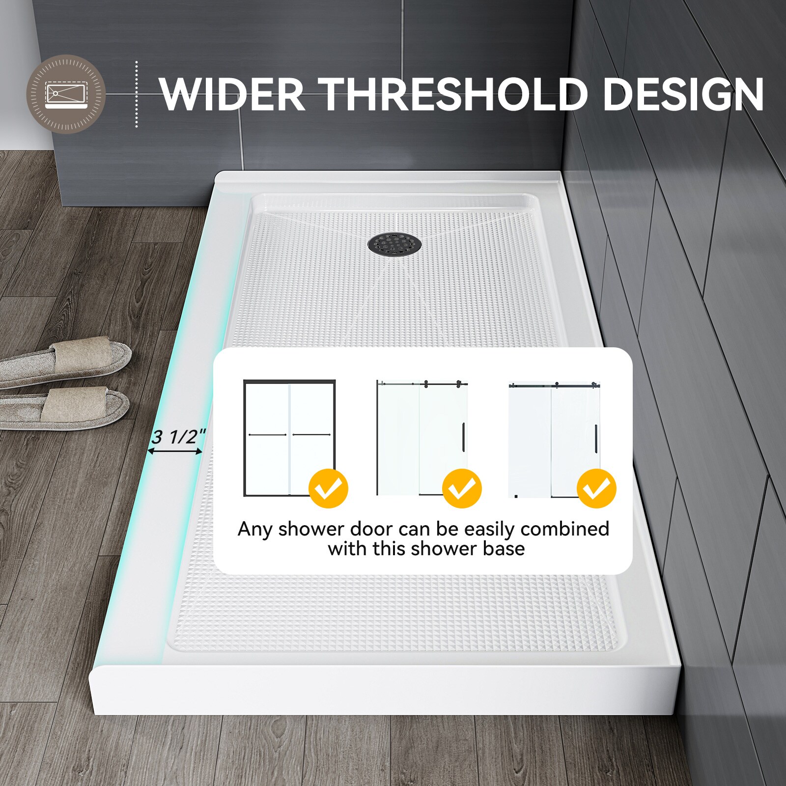 HOROW BS6030-MB-L Shower-Floors - View #6