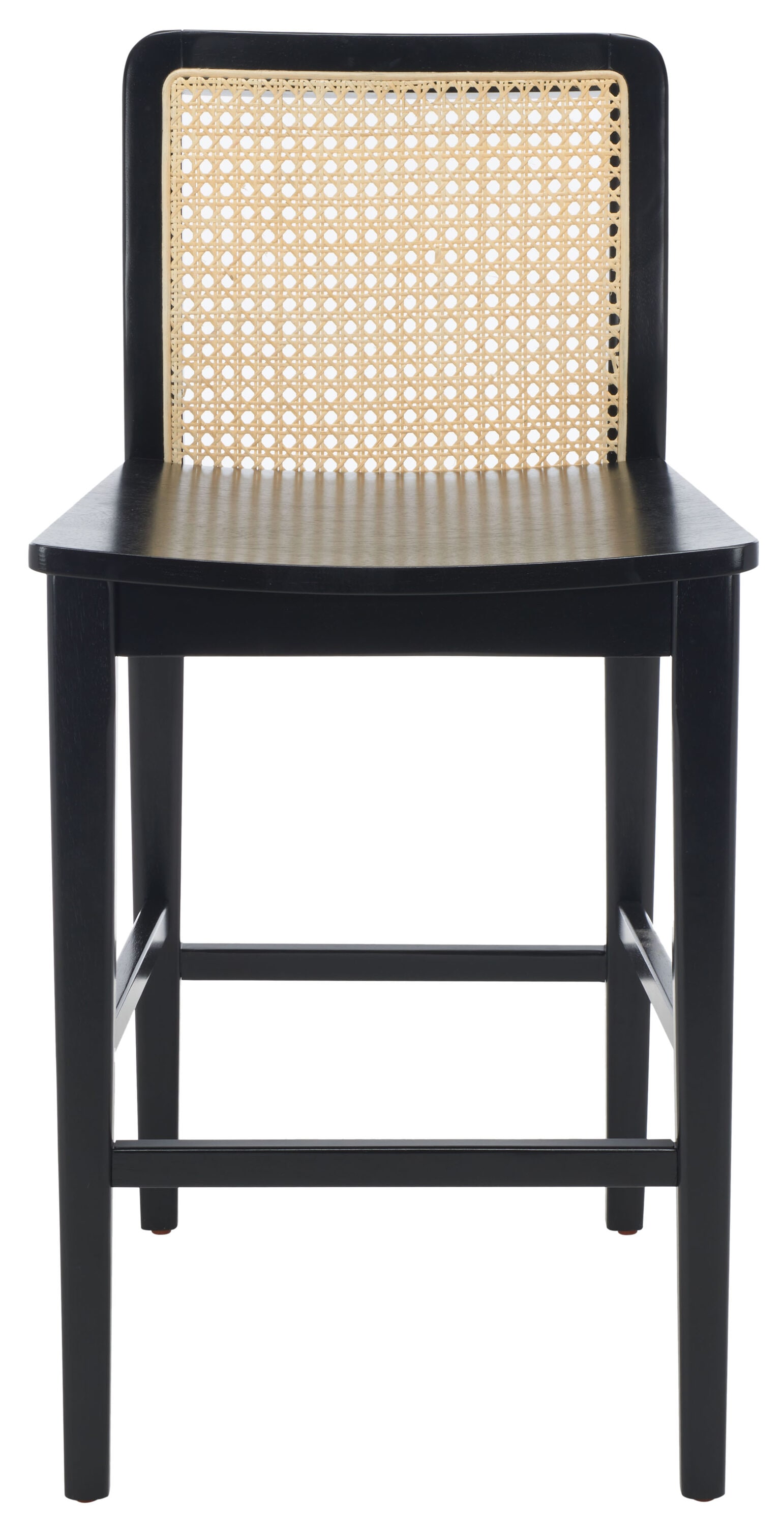 Coastal Breeze Black & Natural Rubberwood Barstool Set of 2