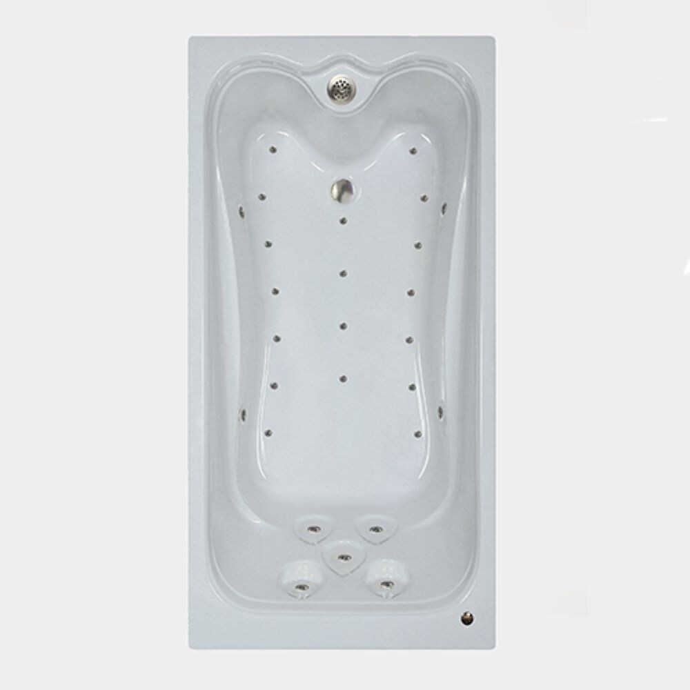 WaterTECH A6636 ELITE BONE Designer 36-in x 66-in Bone Acrylic Drop-In Air Bath Drain (Reversible Drain)