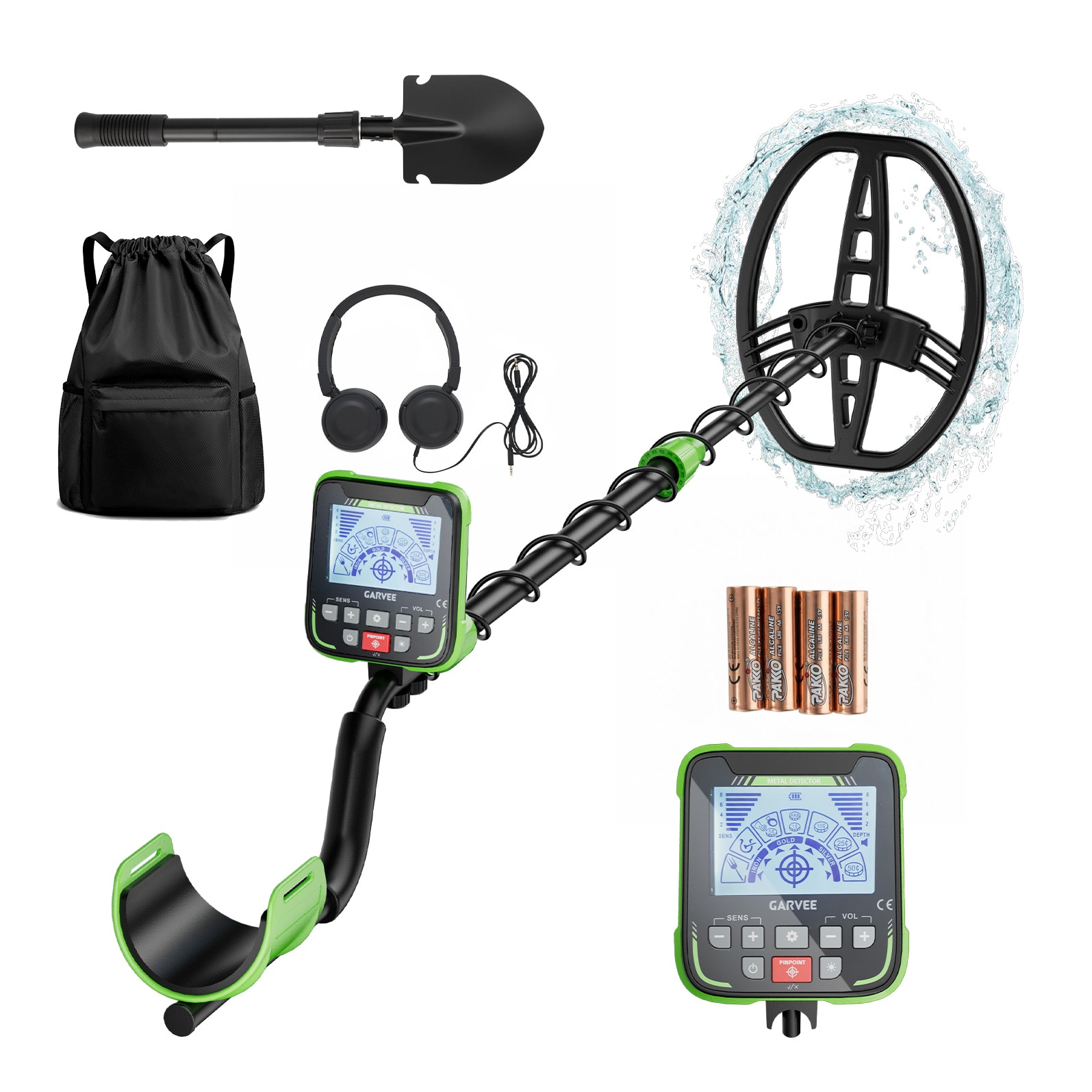 IdealHouse Metal Detector for Adults and Kids Waterproof Metal Detectors with High Accuracy Lightweight 11 in Waterproof Search Coil LCD Display Adjustable Length All Metal and Disc Modes #BZI-VZD9-CSH0B1VPG