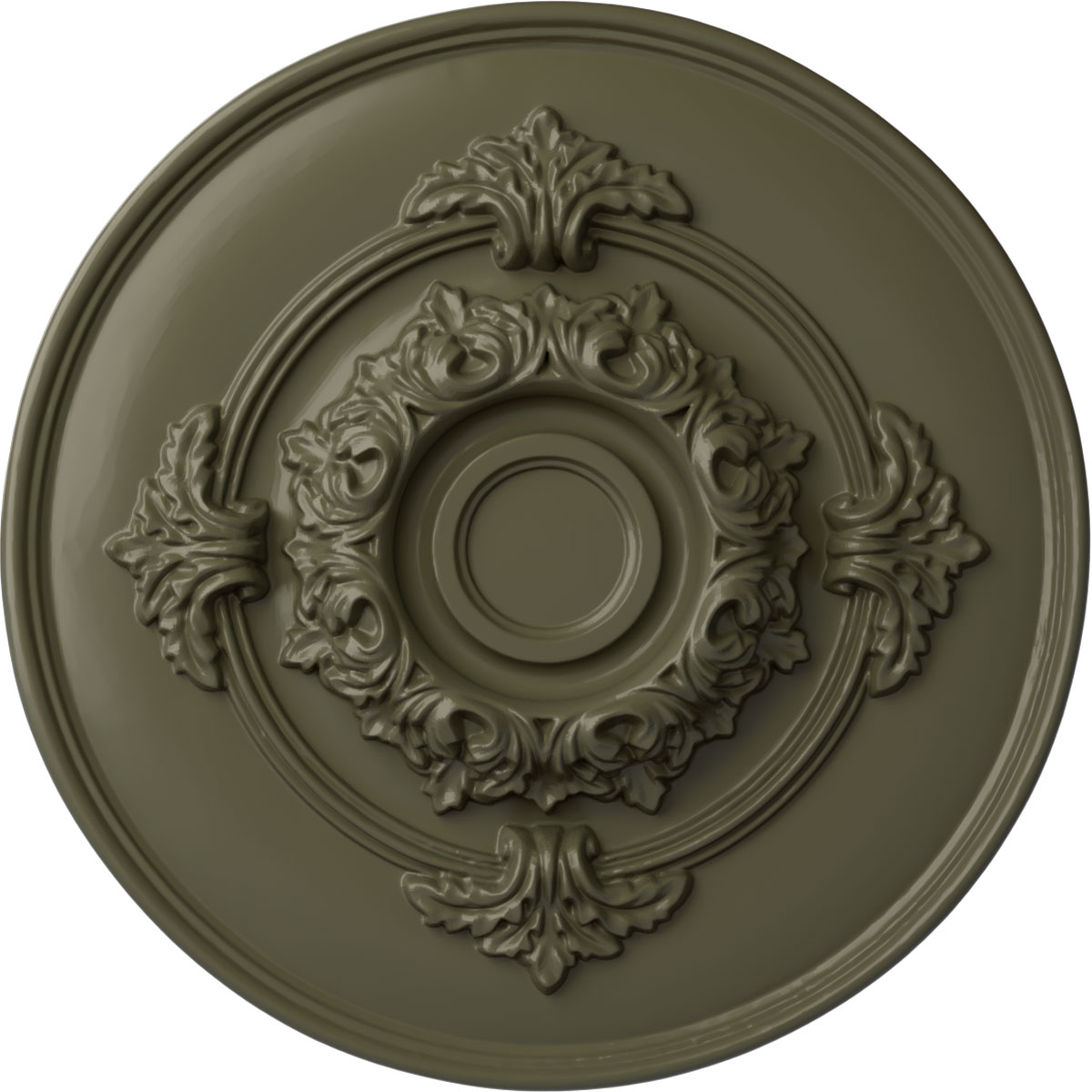 Ekena Millwork CM13MOPTF Monique 13.75-in W x 13.75-in L Painted Turtle Polyurethane Whole Ceiling Medallion
