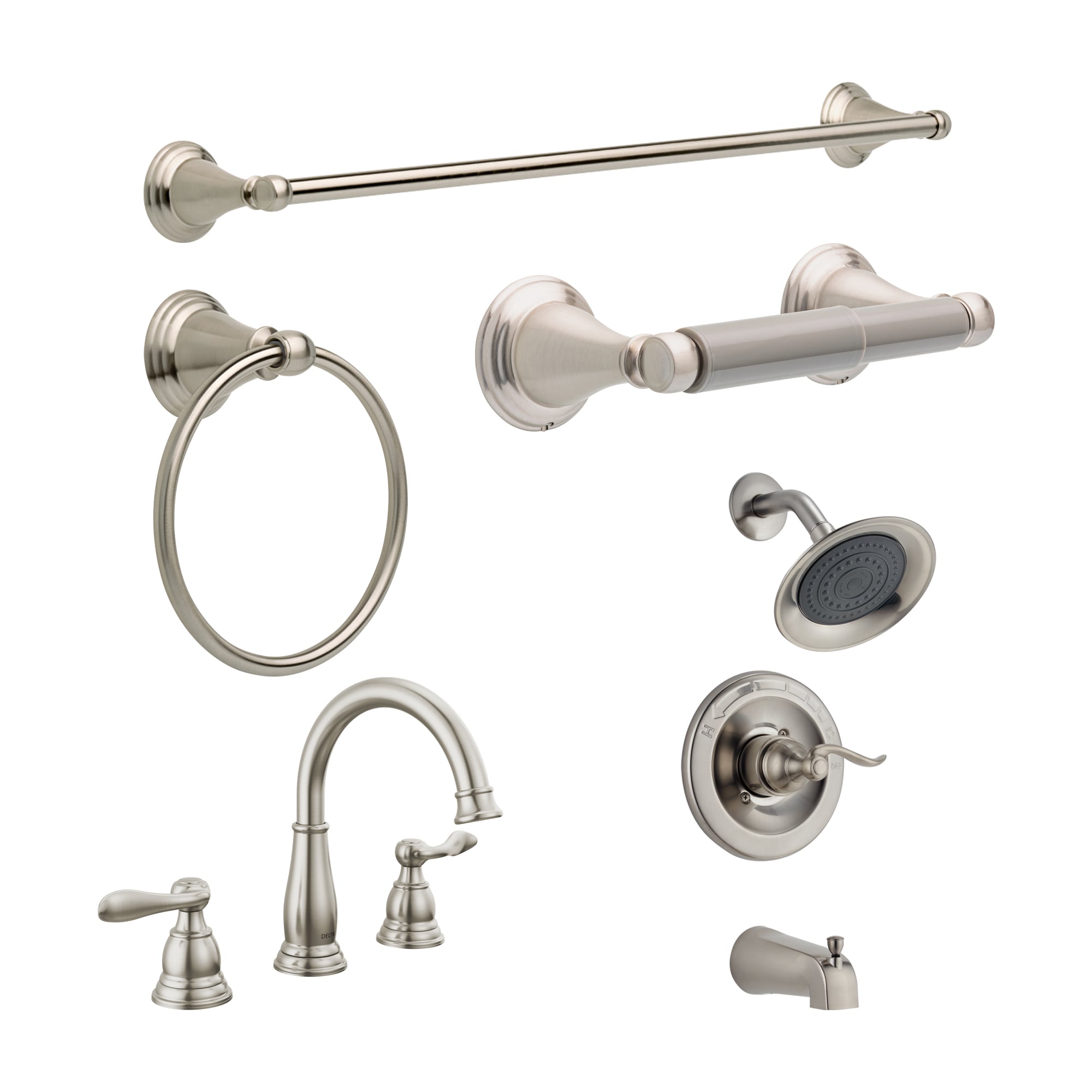 Shop Delta Windemere Brushed Nickel 2-handle Widespread Bath Faucet ...