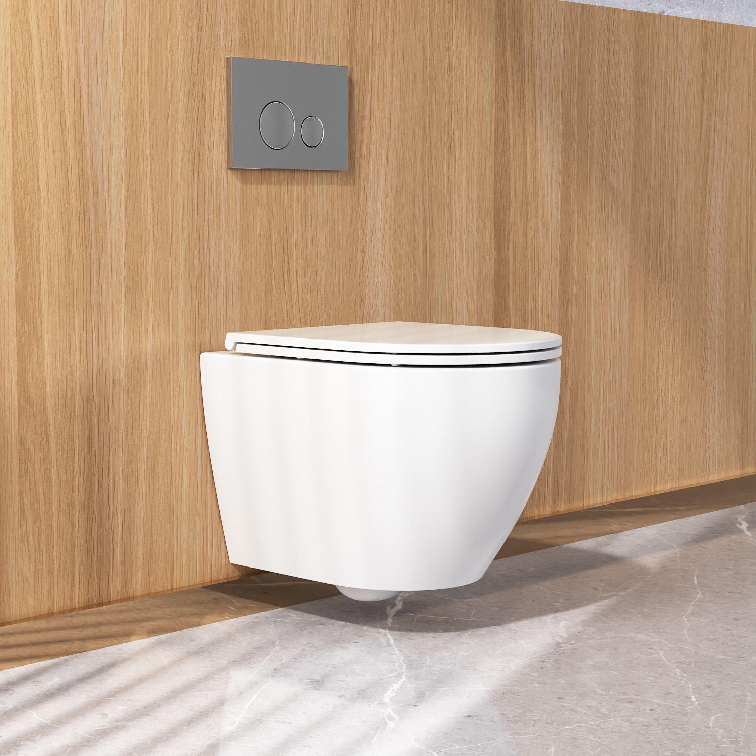 DeerValley Liberty White Elongated Wall hung Toilet Bowl #DV-1F0070